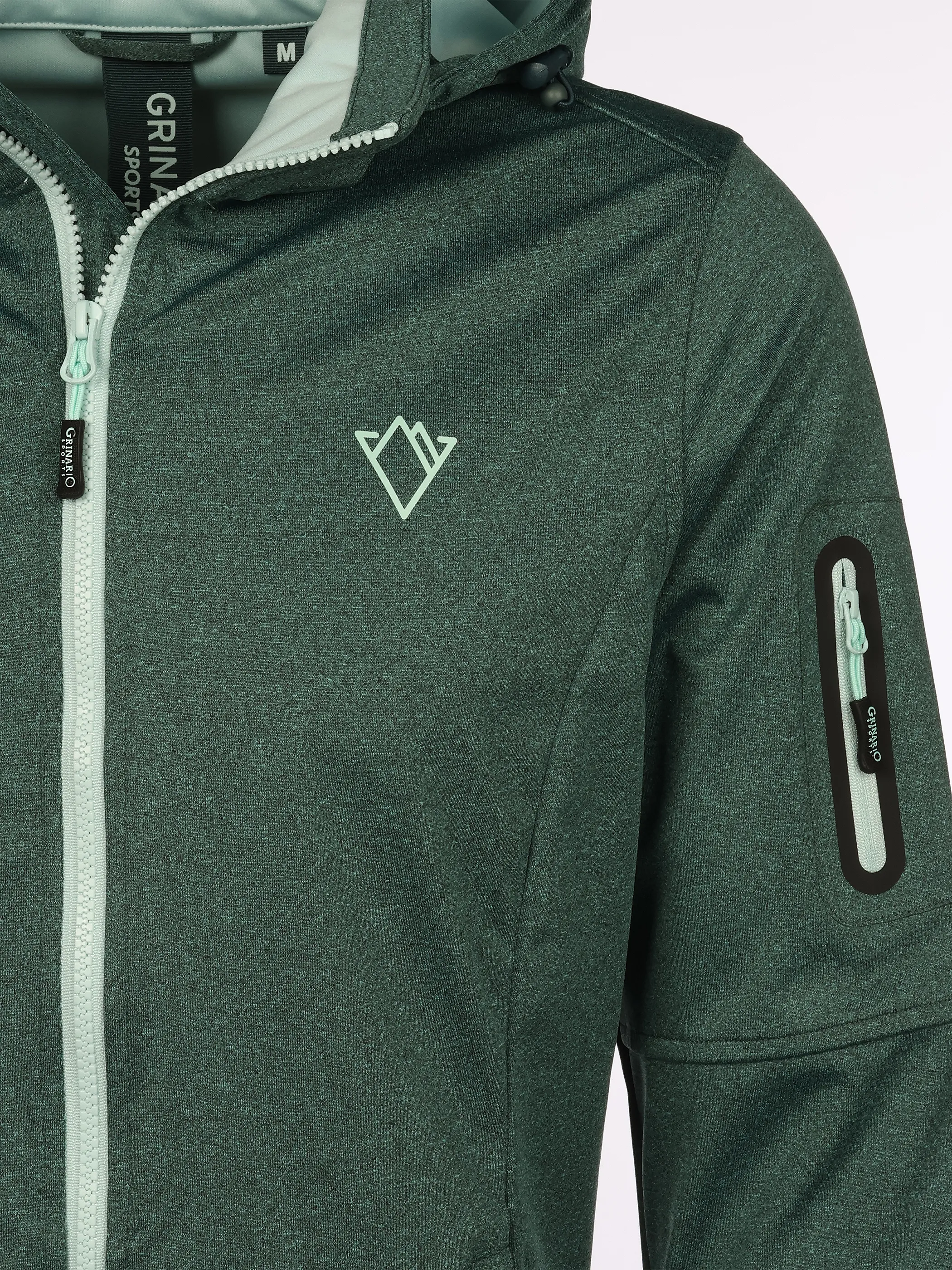 Grinario Sports Da-Softshelljacke, m. Kapuze, meliert Türkis 921006 PETROLMINT 4
