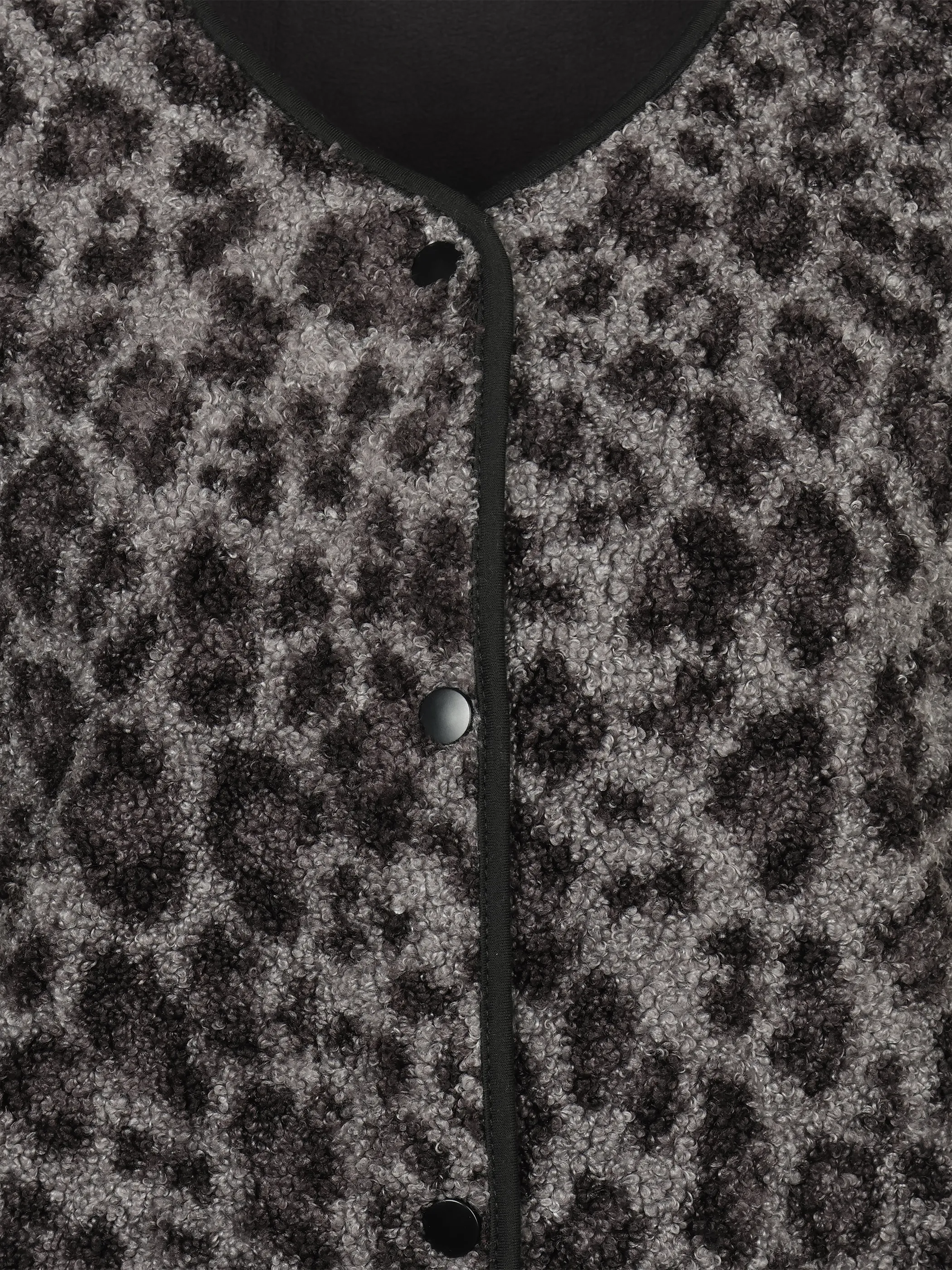 Sure Da. Teddy Fleece Weste m. Leoprint Schwarz 928446 BL 3