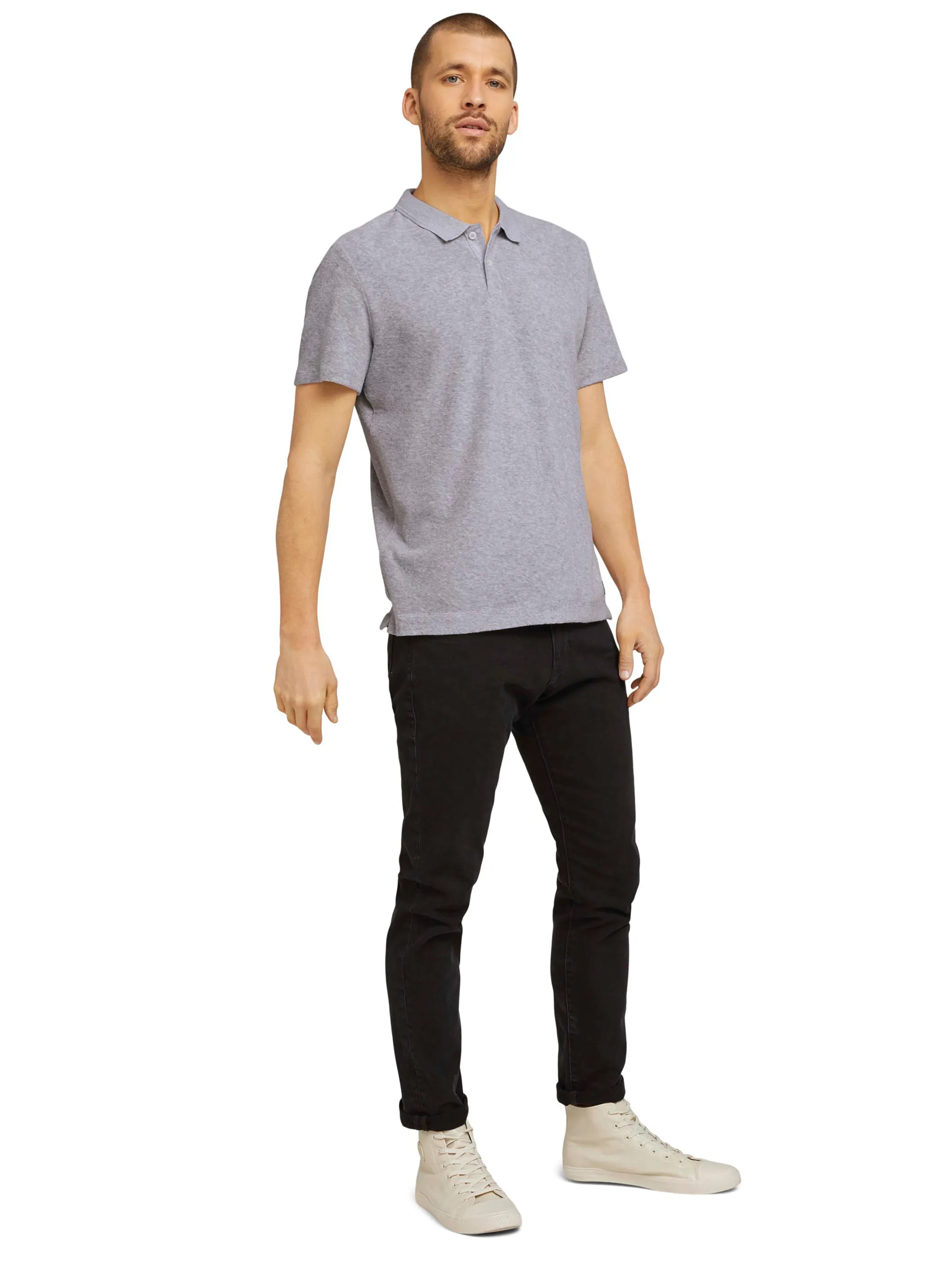 Tom Tailor 1026299 towelling polo Grau 853114 15398 4