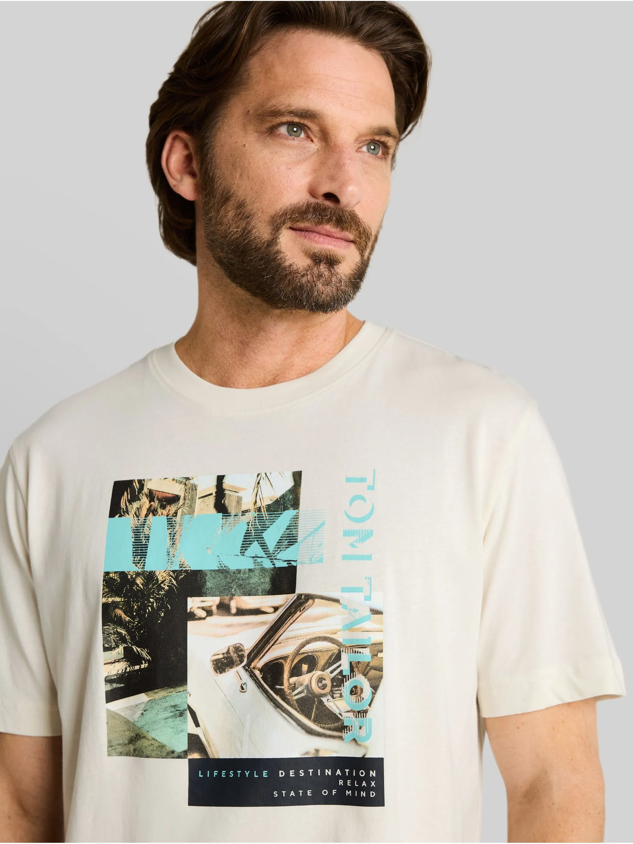 Tom Tailor 1050208 photoprint t-shirt Weiß 922123 10348 3