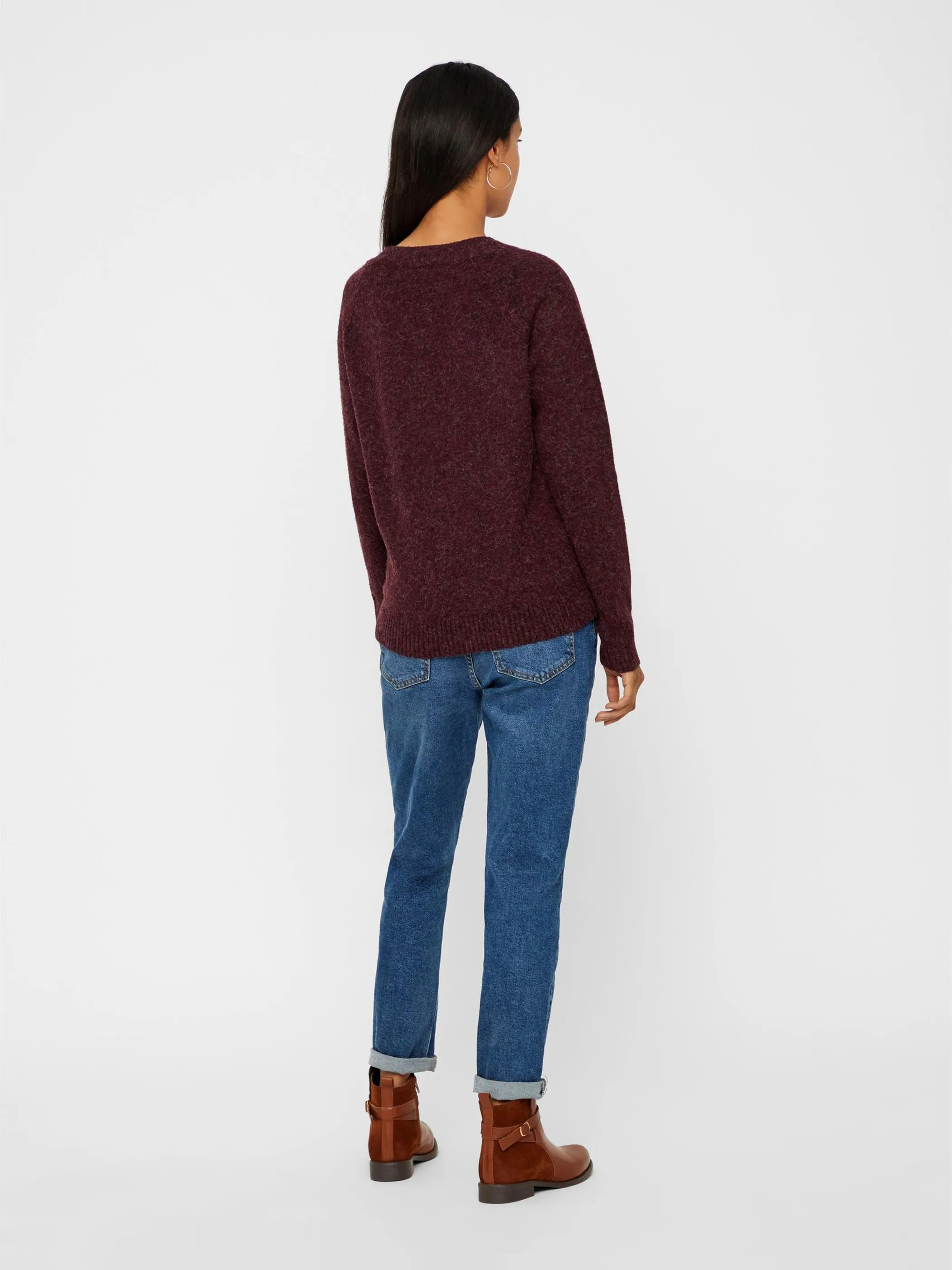 Vero Moda 10201022 VMDOFFY LS O-NECK BLO Rot 790647 186320001 5