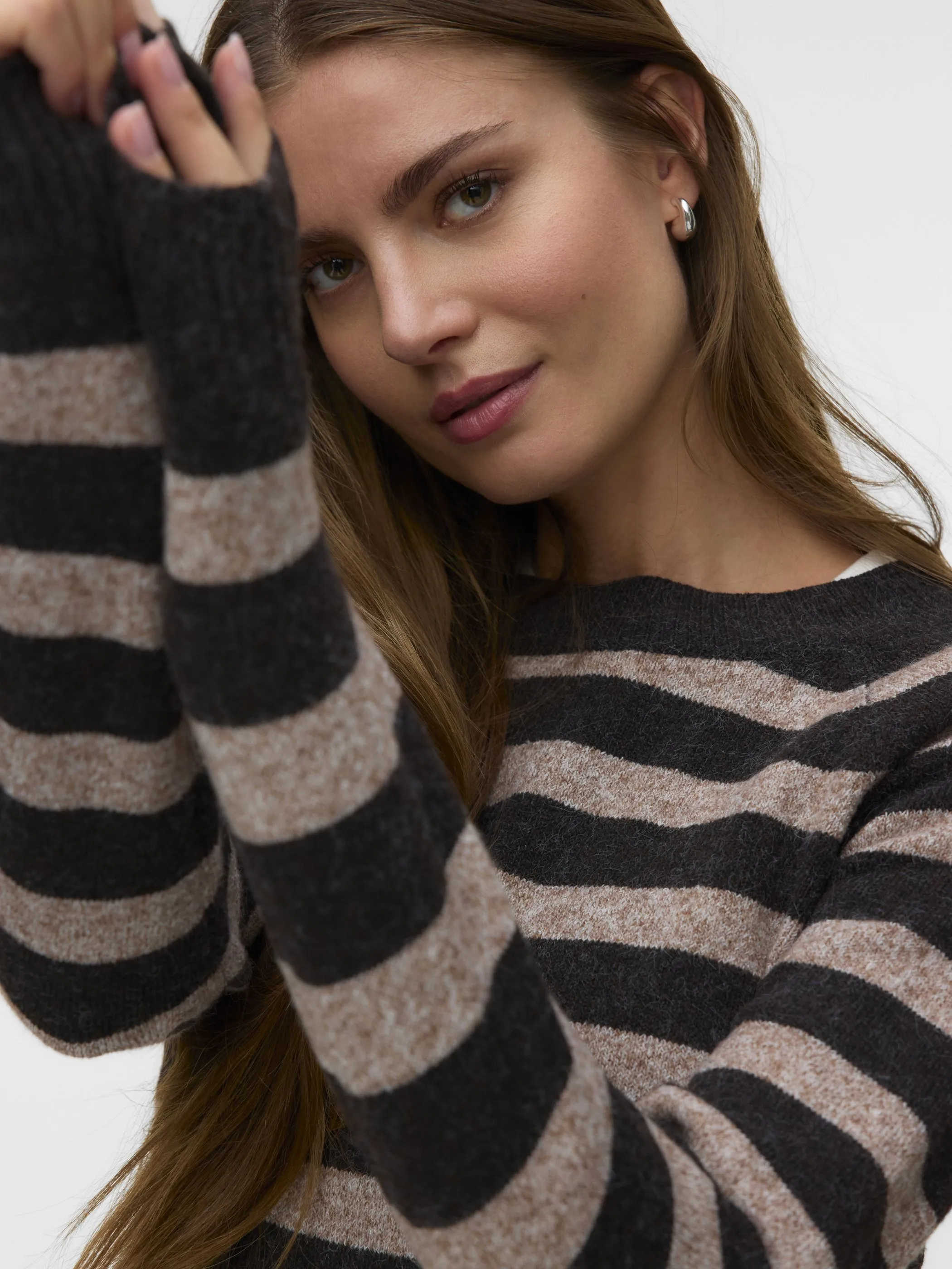 Vero Moda 10201022 VMDOFFY LS O-NECK BLO Braun 790647 297957053 3