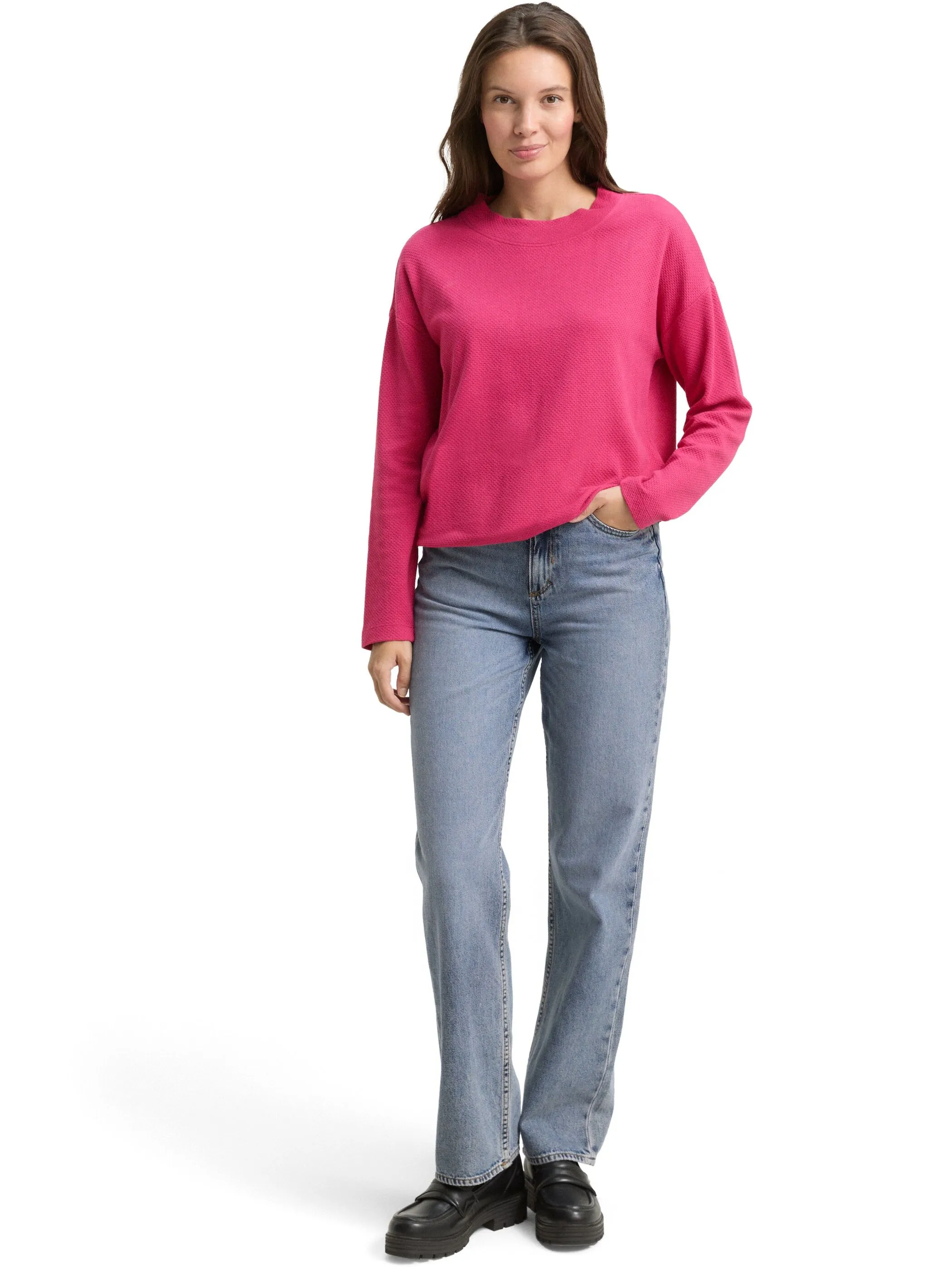 Tom Tailor 1049036 Sweatshirt basket rib Pink 918874 15234 4