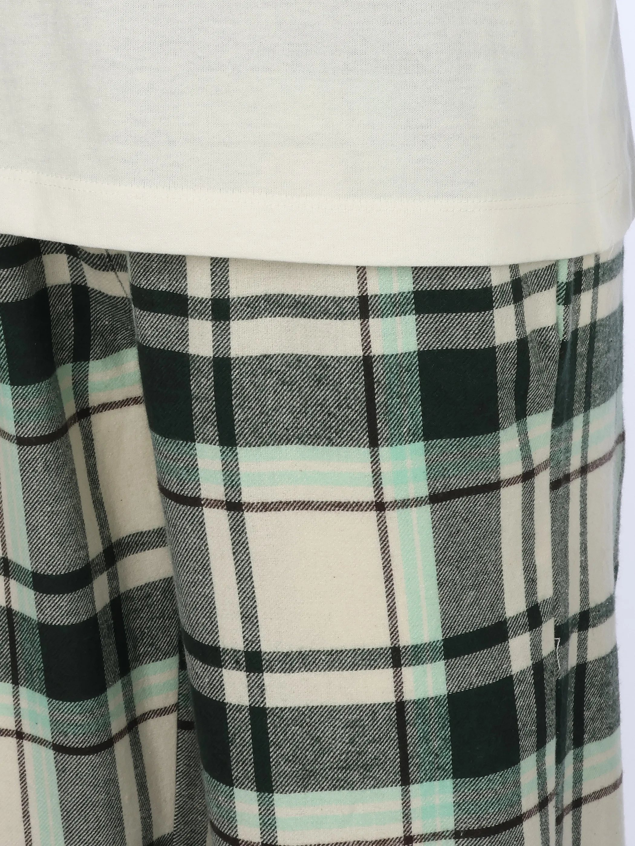 Sure Da. Pyjama Flanell Hose Karo Braun 929614 BRAUN 3