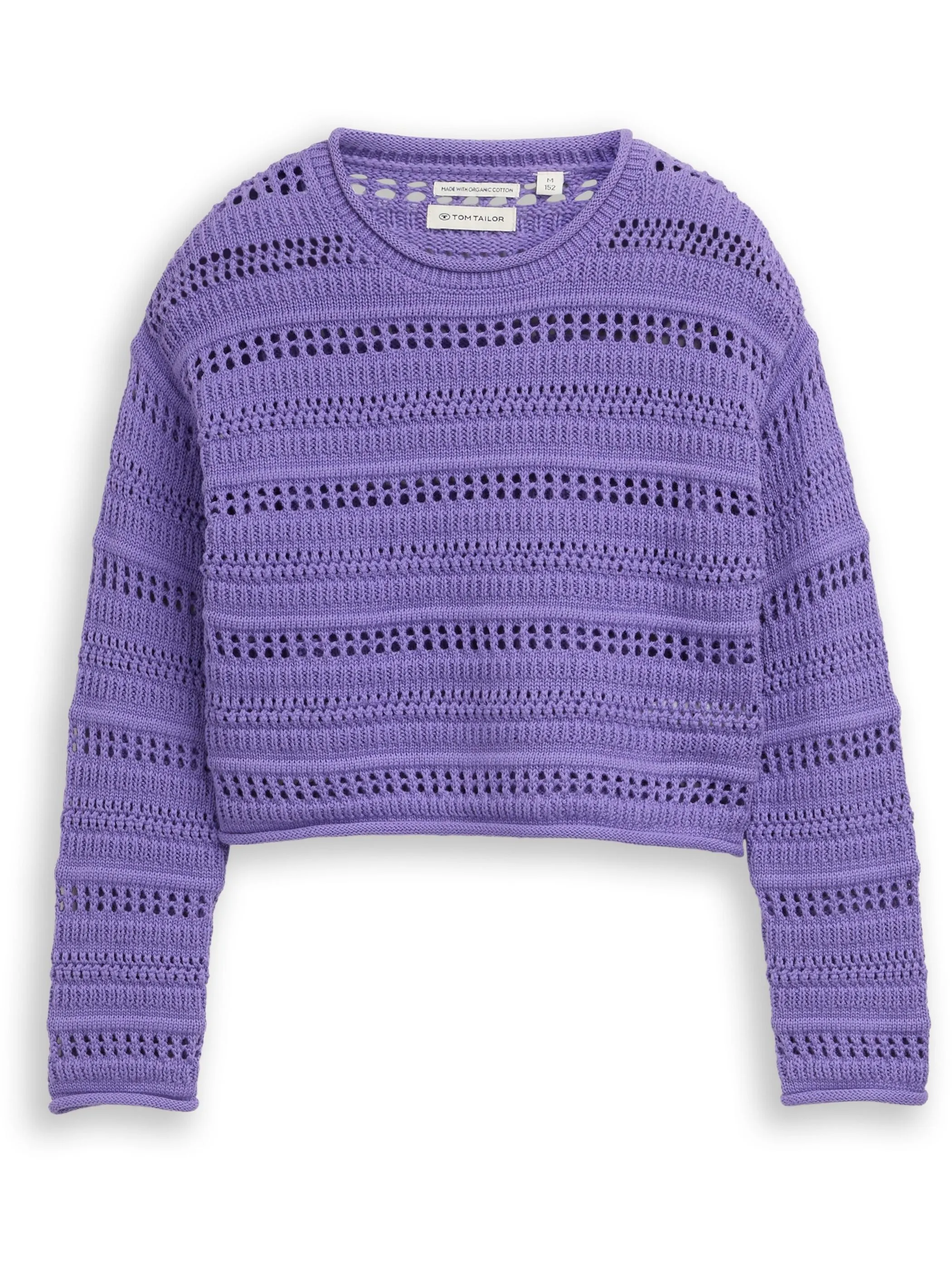 Tom Tailor 1050106 striped open knit pullover Lila 928009 32633 1