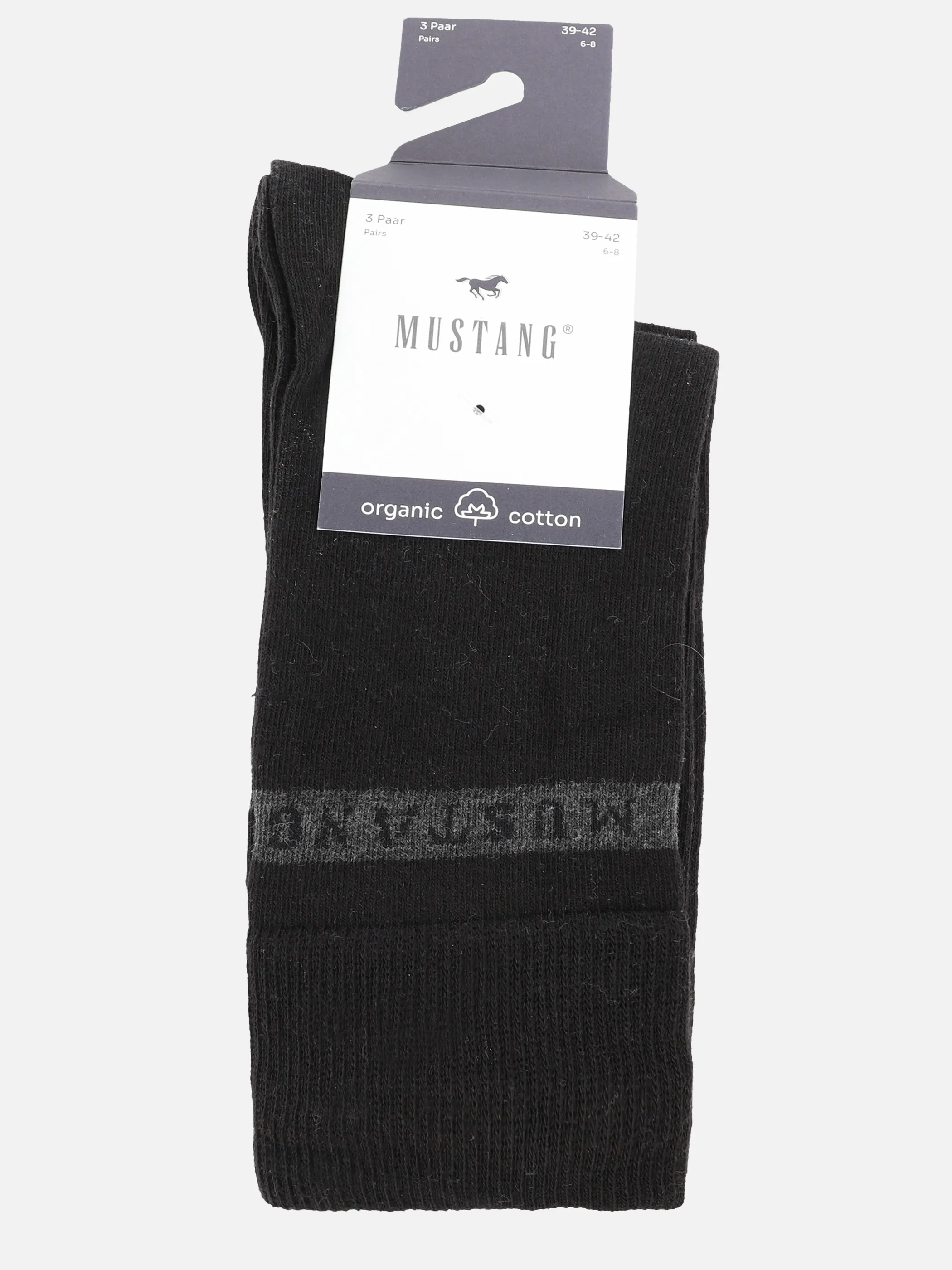 Mustang MU31039 He-Socken 3er organic Schwarz 861711 9999 3
