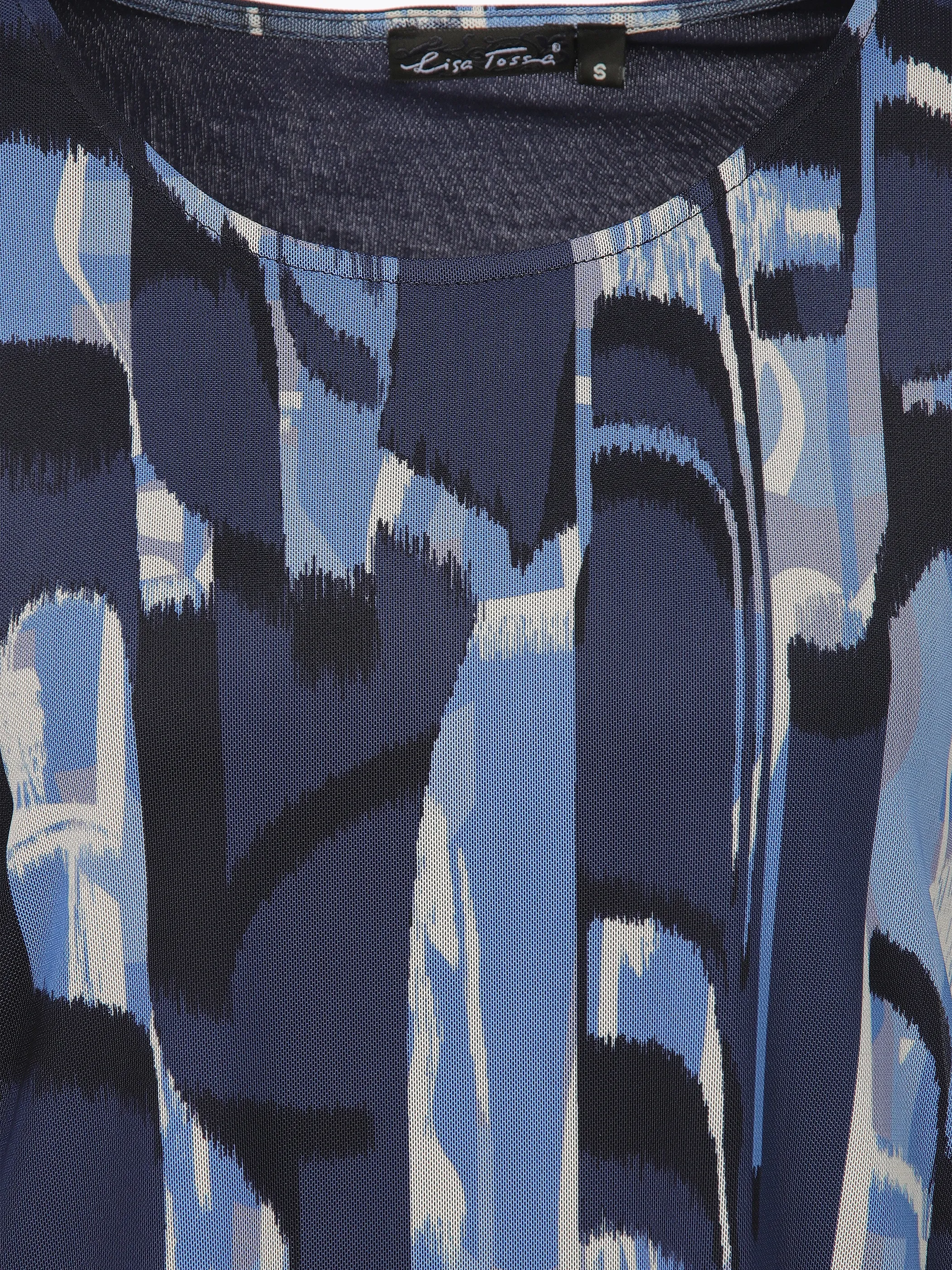 Lisa Tossa Da-Meshshirt m. Alloverprint Blau 894657 BLAU 3 Lisa Tossa Da-Meshshirt m. Alloverprint Blau 894657 BLAU 3