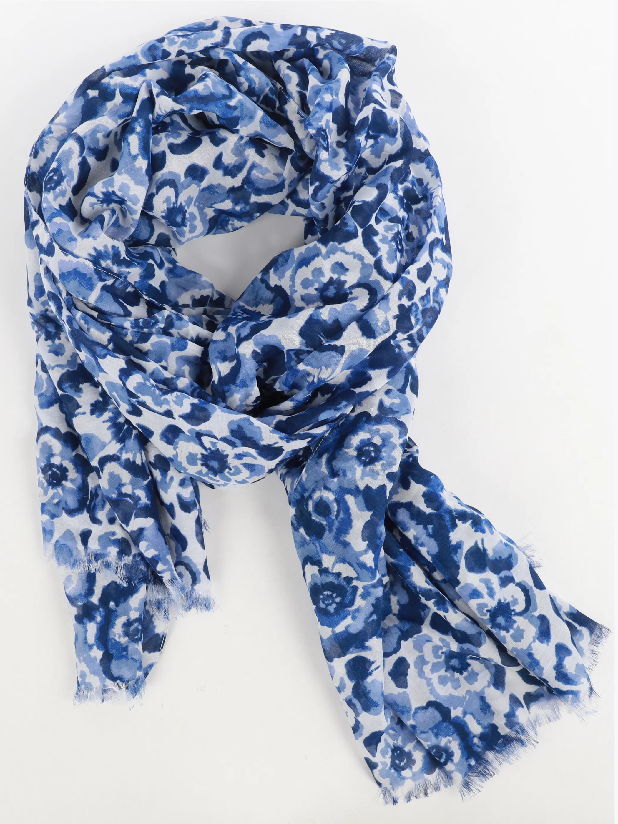 Lisa Tossa Da-Schal mit Blumen Druck Blau 906519 BLUE 1