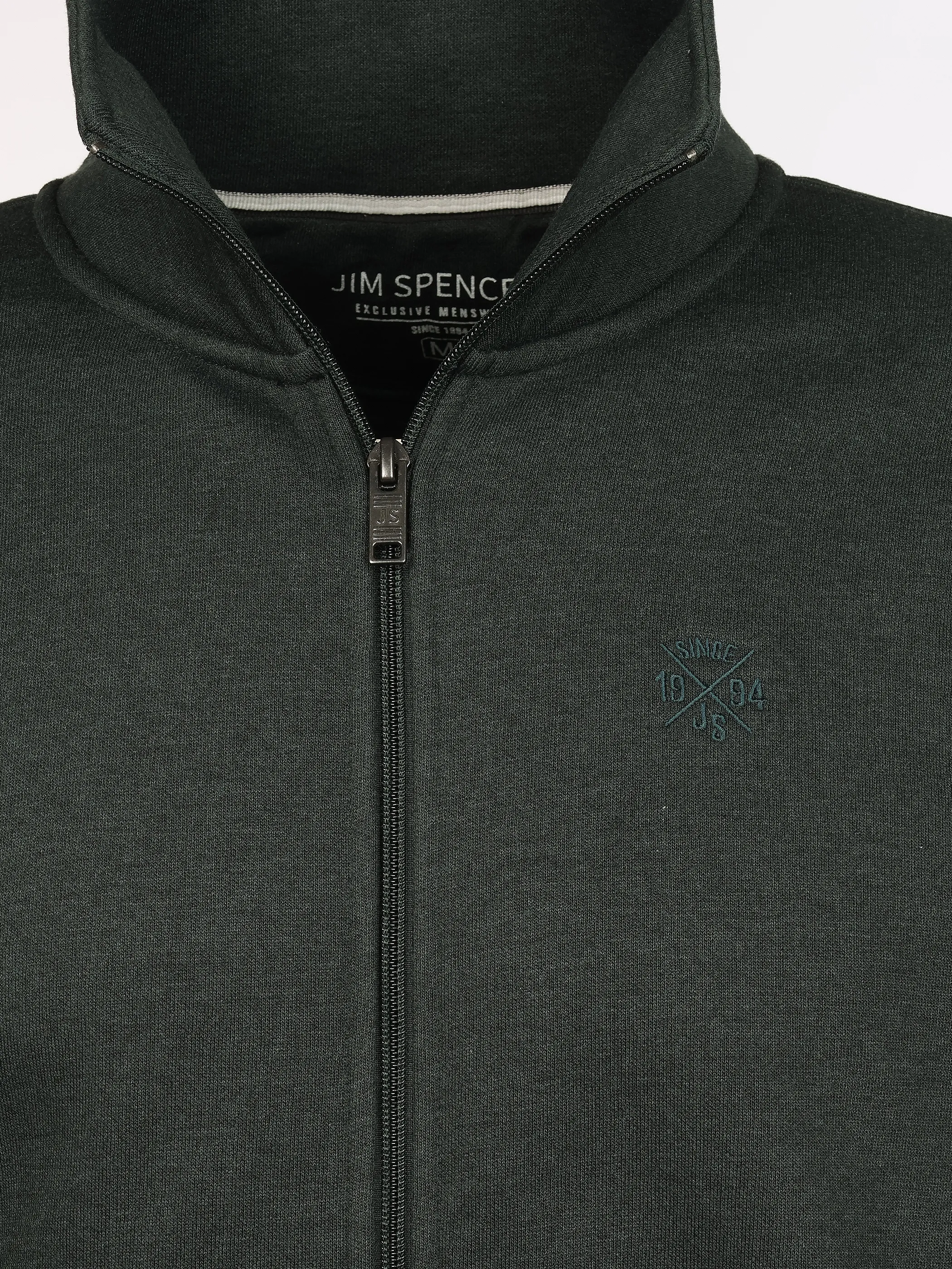 Jim Spencer He. Sweatjacke side pockets Grün 930313 DGREEN 3