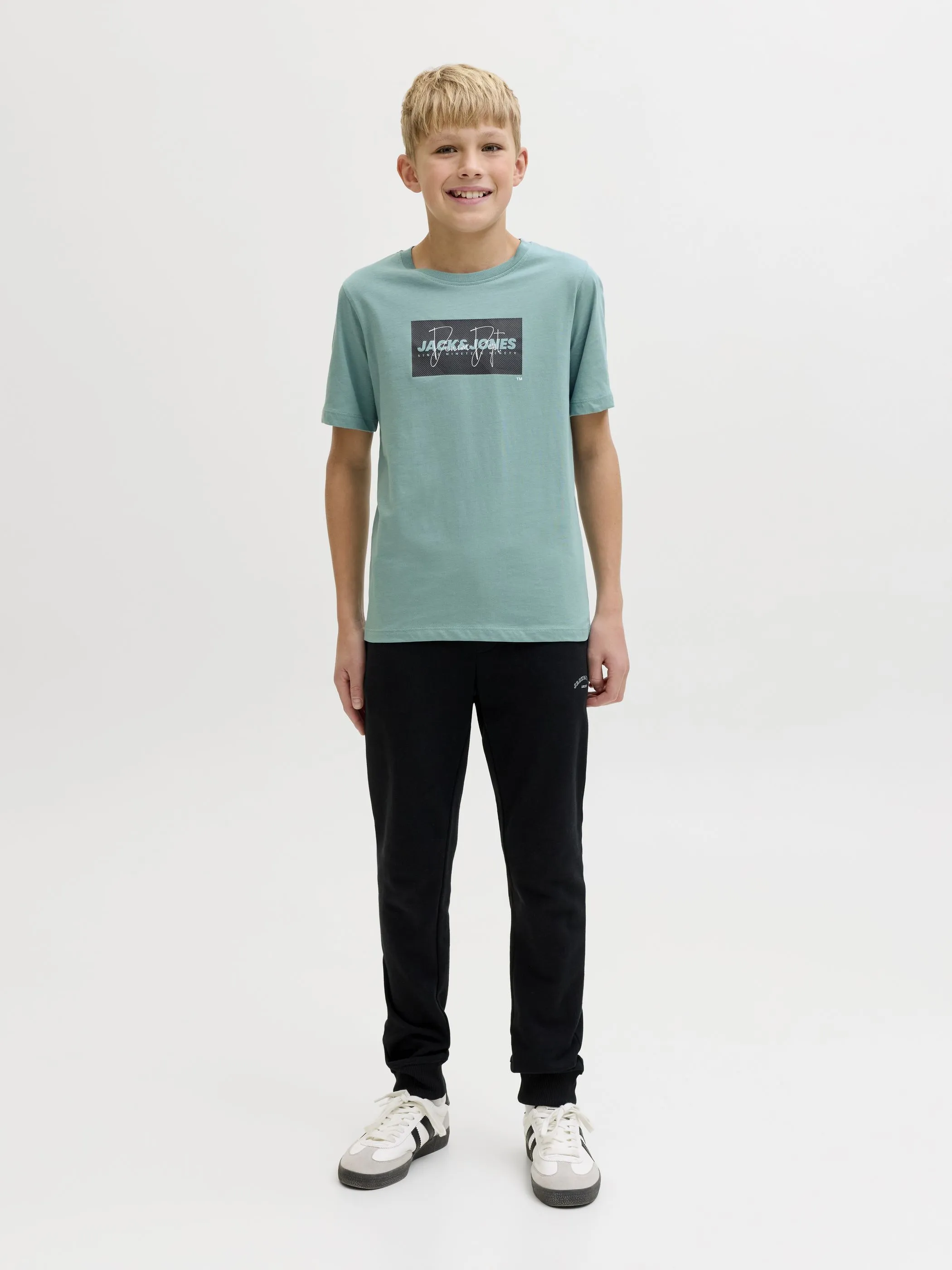 Jack&Jones Junior 12289944 JJCOLE PRINT TEE SS CREW NECK JNR Blau 920172 177556 1