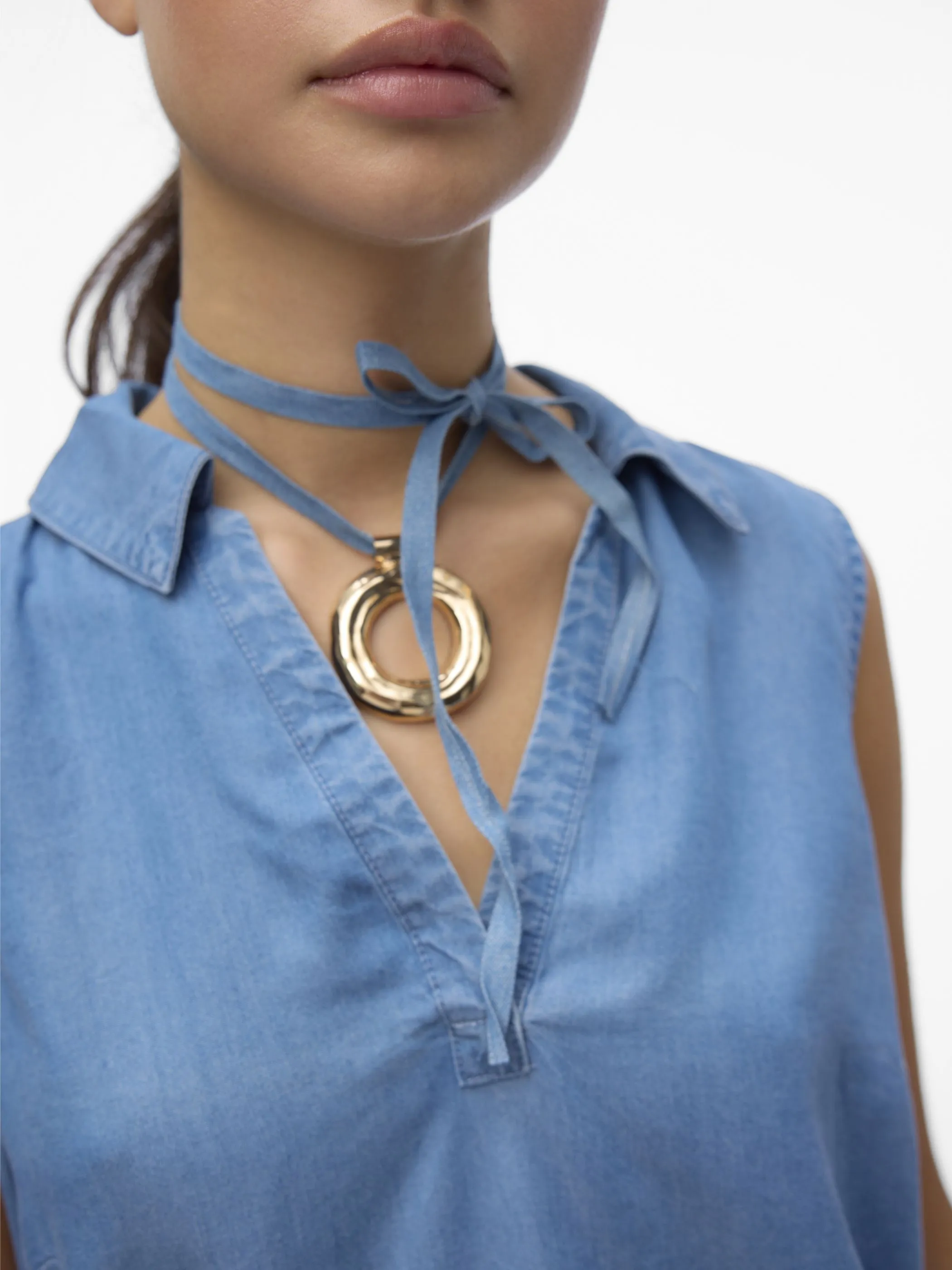 Vero Moda 10283751 VMHARPER SL COLLAR SH Blau 875258 178001 4