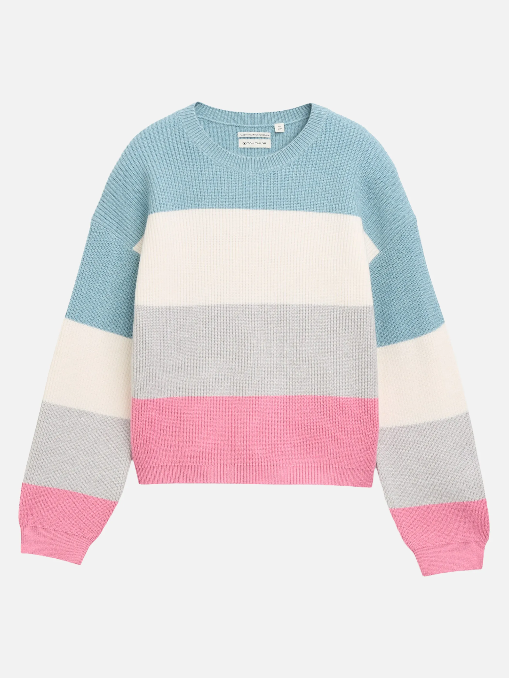 Tom Tailor 1052841 cropped colorblock pul Pink 934464 41114 1