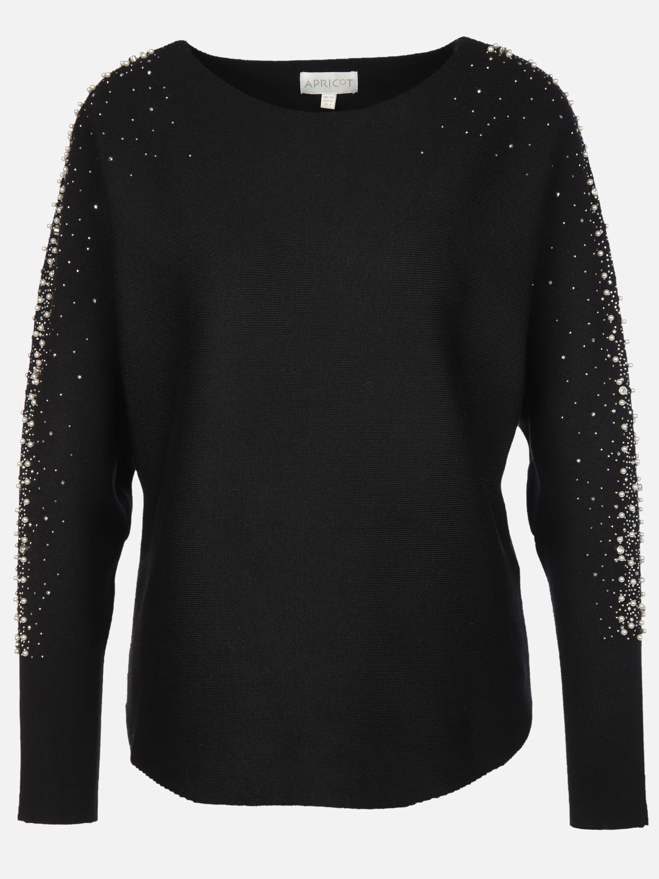 Apricot X130771 Apricot Pearls Stud Gems Batwing Jumper Schwarz 922466 BLK 1
