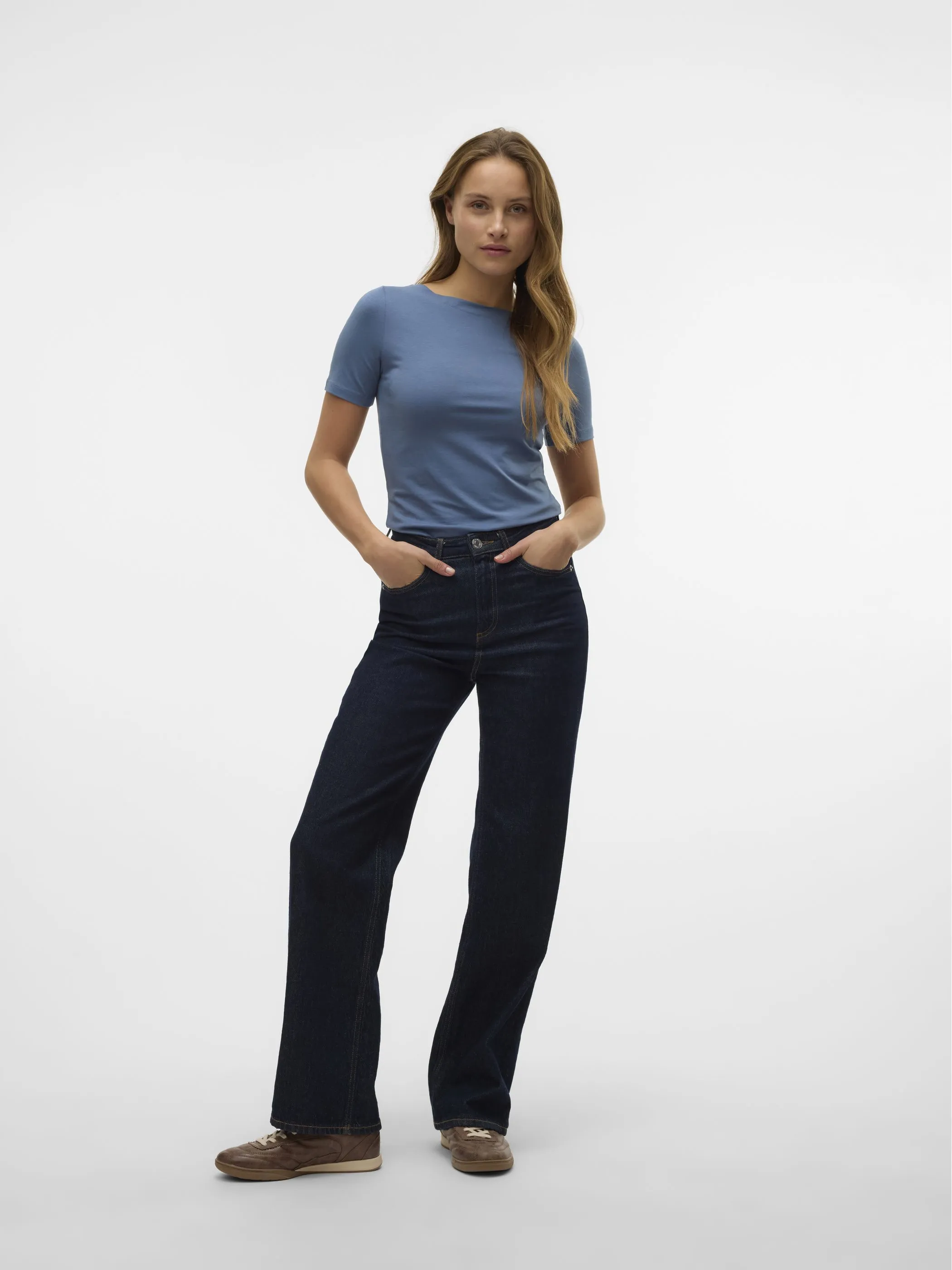 Vero Moda 10231753 VMPANDA MODAL S/S TOP Blau 835050 189259 4