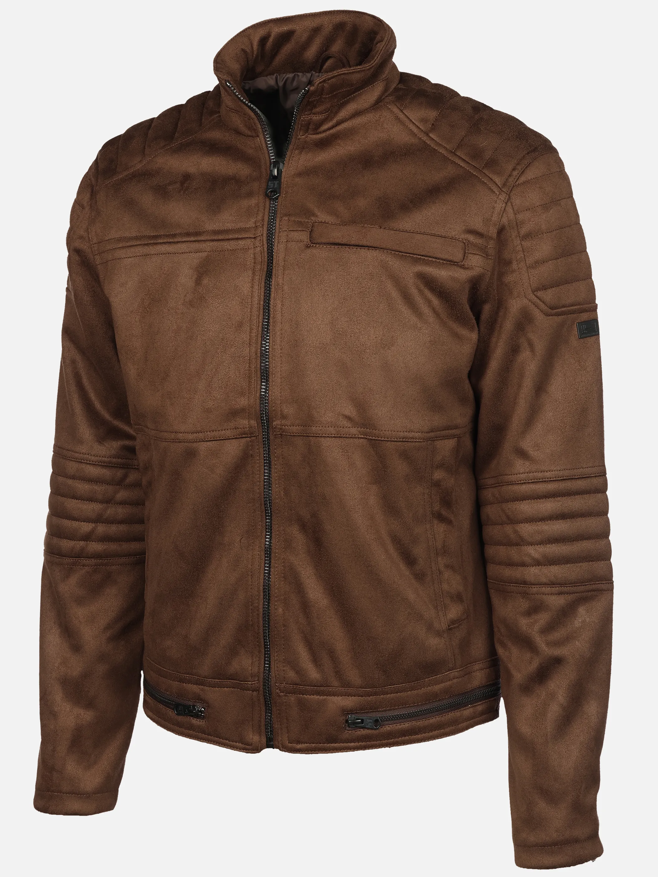 Southern Territory He. Bikerjacke Velour Braun 930747 BROWN 3