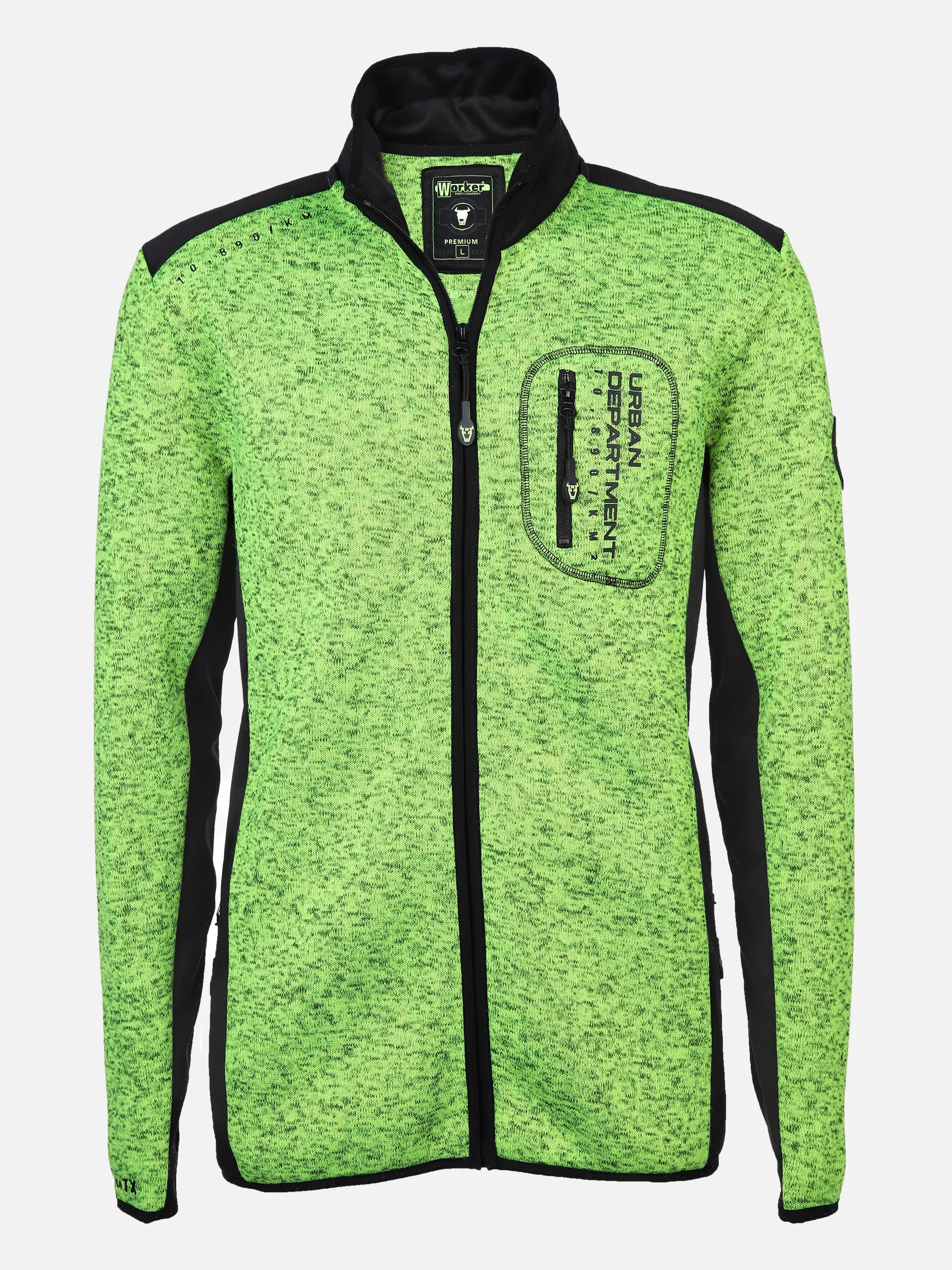 Worker He. Strickfleecejacke neon Gelb 867036 YELLOW MEL 1 Worker He. Strickfleecejacke neon Gelb 867036 YELLOW MEL 1