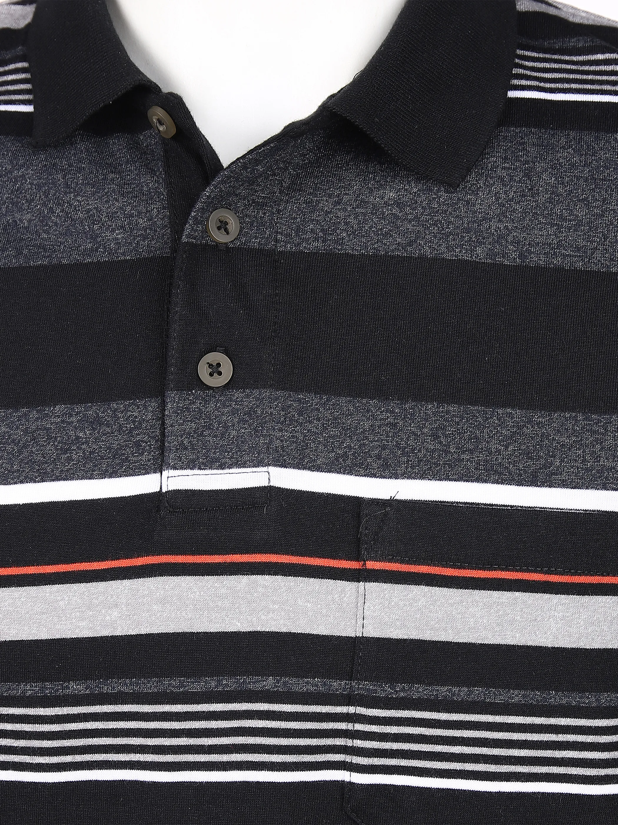 Marcel Battiston He. Poloshirt 1/2 Arm Ringel Schwarz 851264 BLACK 3