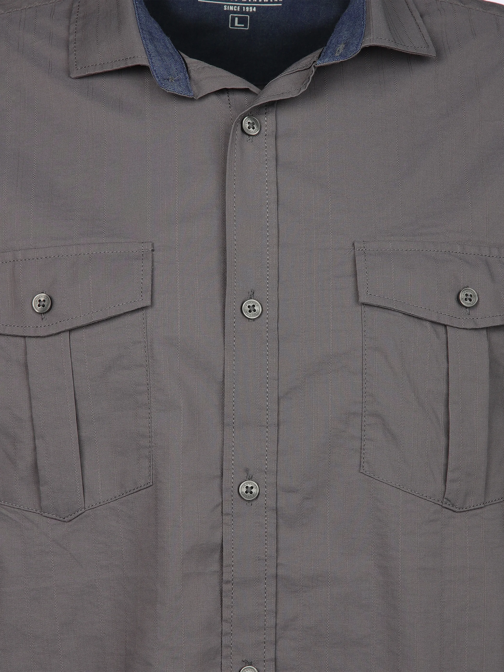 Jim Spencer He. Freizeithemd 1/2 Arm Jacquard Grau 908752 GREY 3