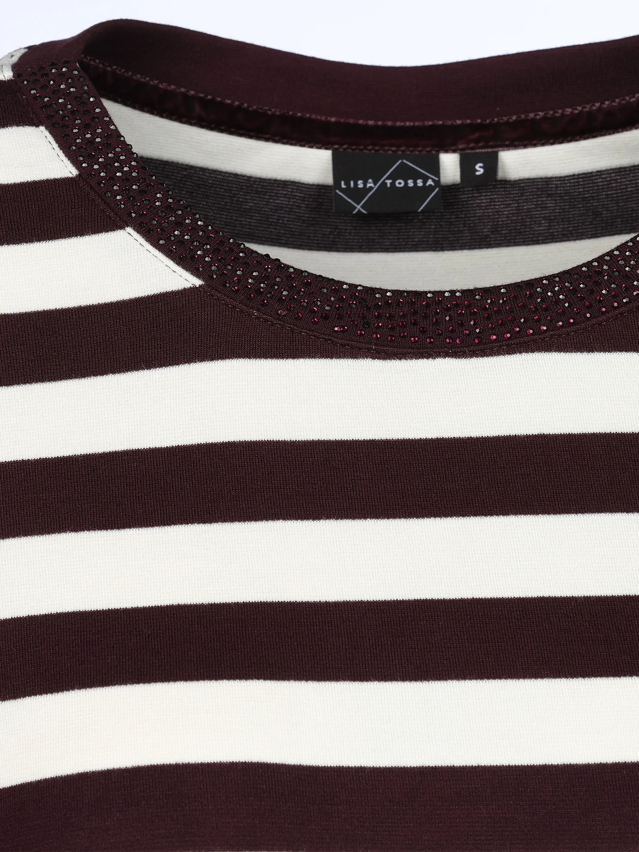 Lisa Tossa Da-Ringel Shirt m. Straß Rot 929402 BURGUND 3
