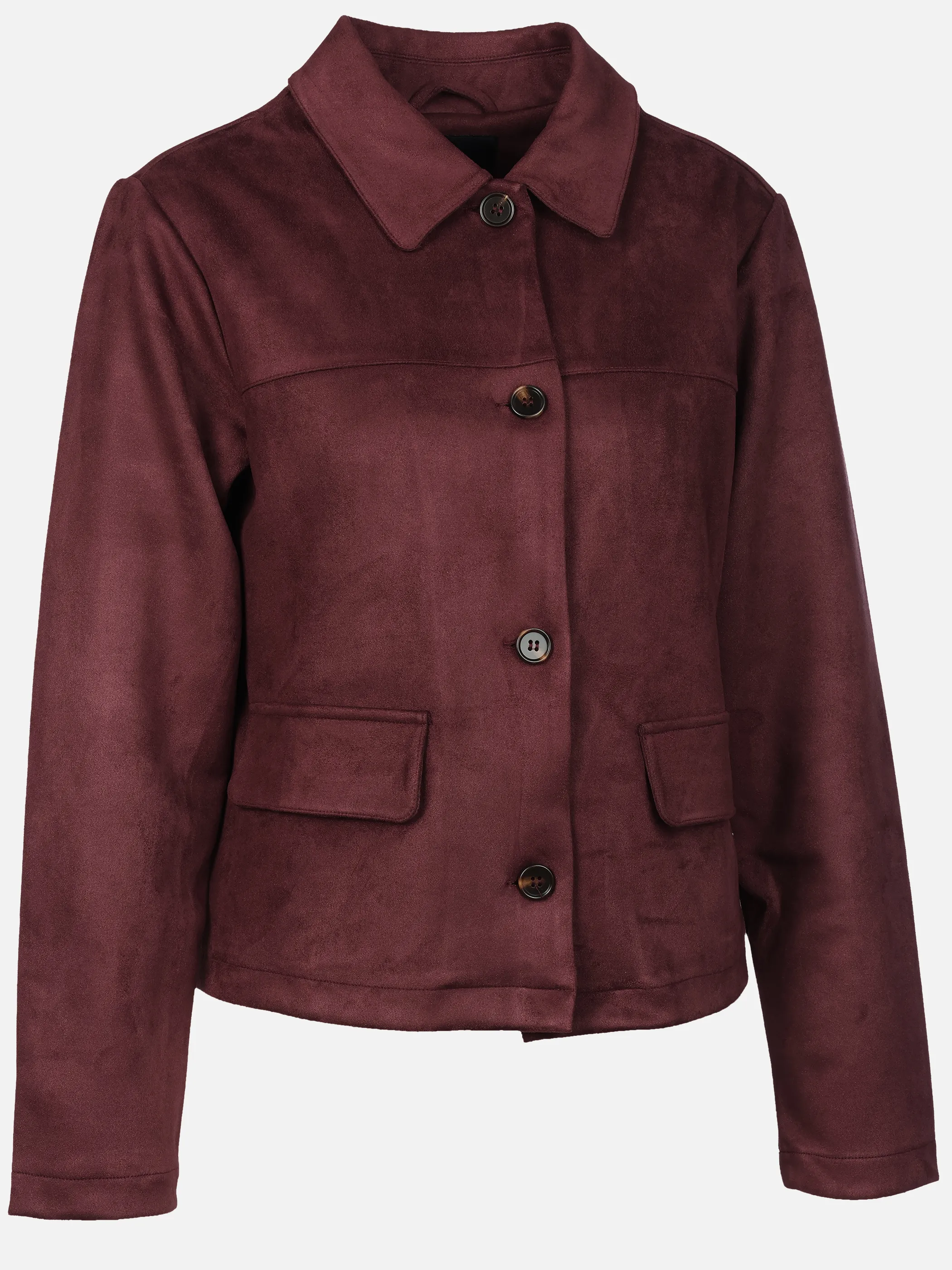 Lisa Tossa Da.Cardigan in Veloursleder Op Rot 929600 BURGUND 3