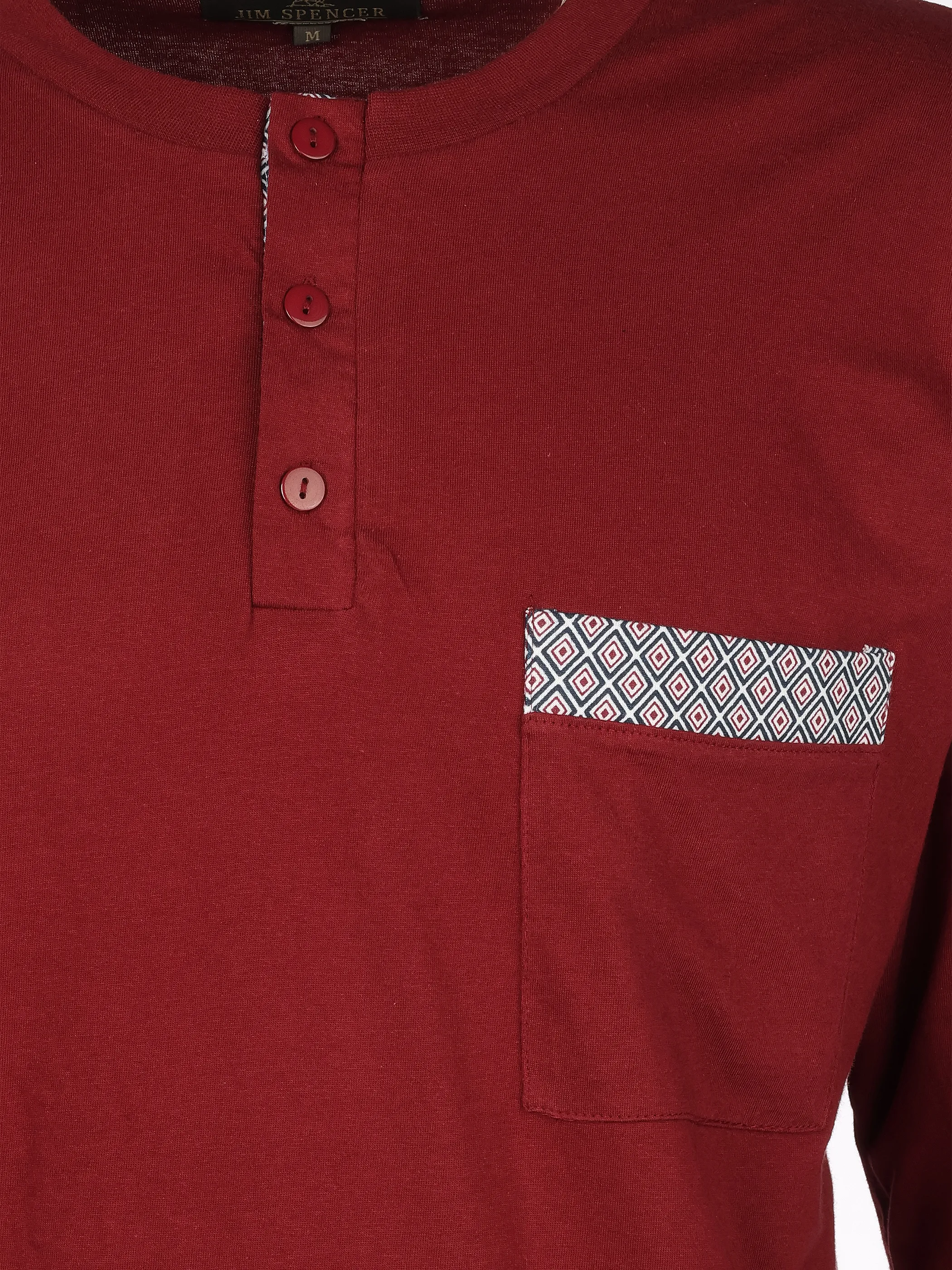 Jim Spencer He. Schlafanzug lang Rot 916245 BORDO 3