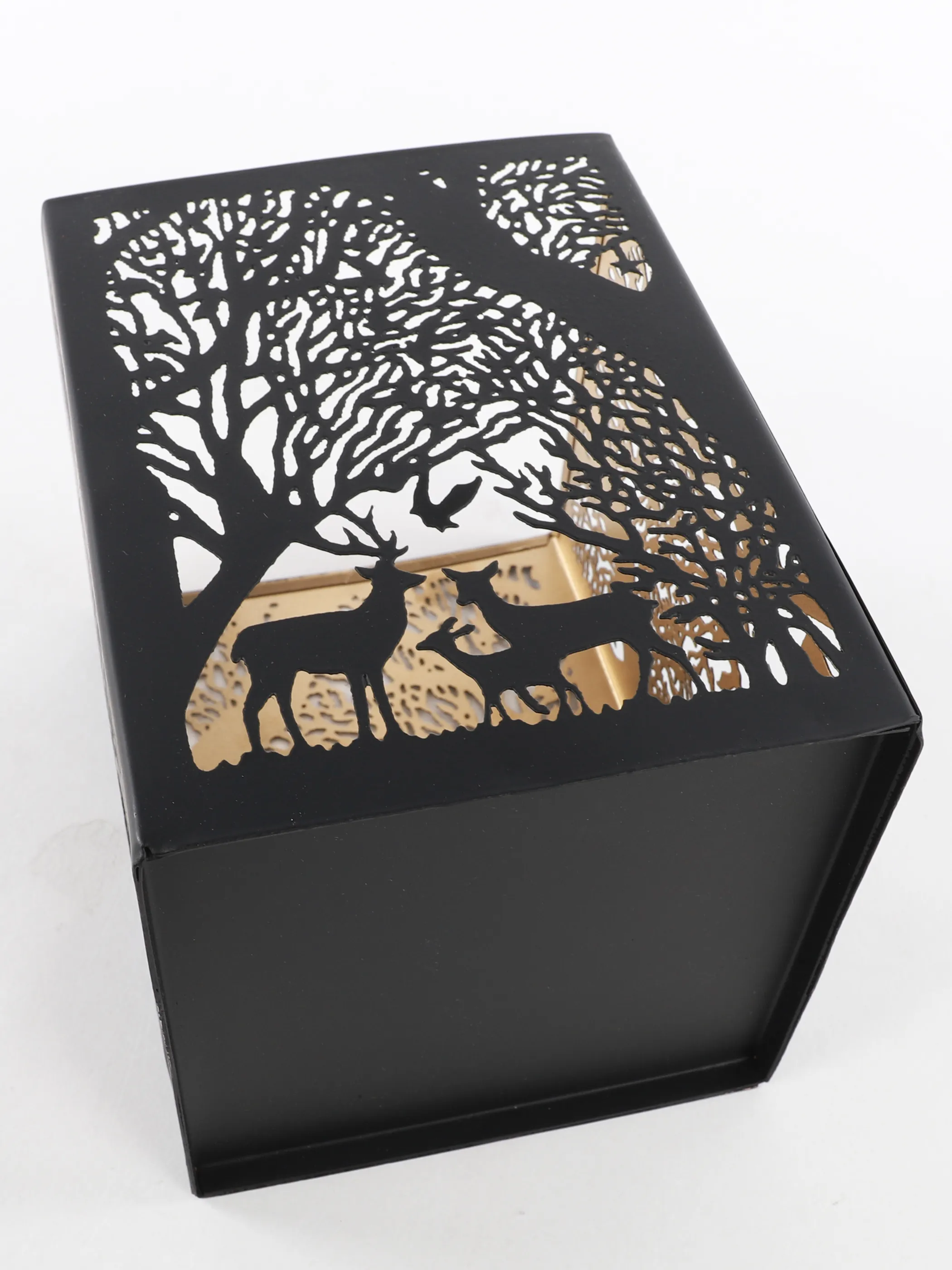 Dream House Metall Laterne eckig 12x12x17 Schwarz 917723 SCHWARZ 2