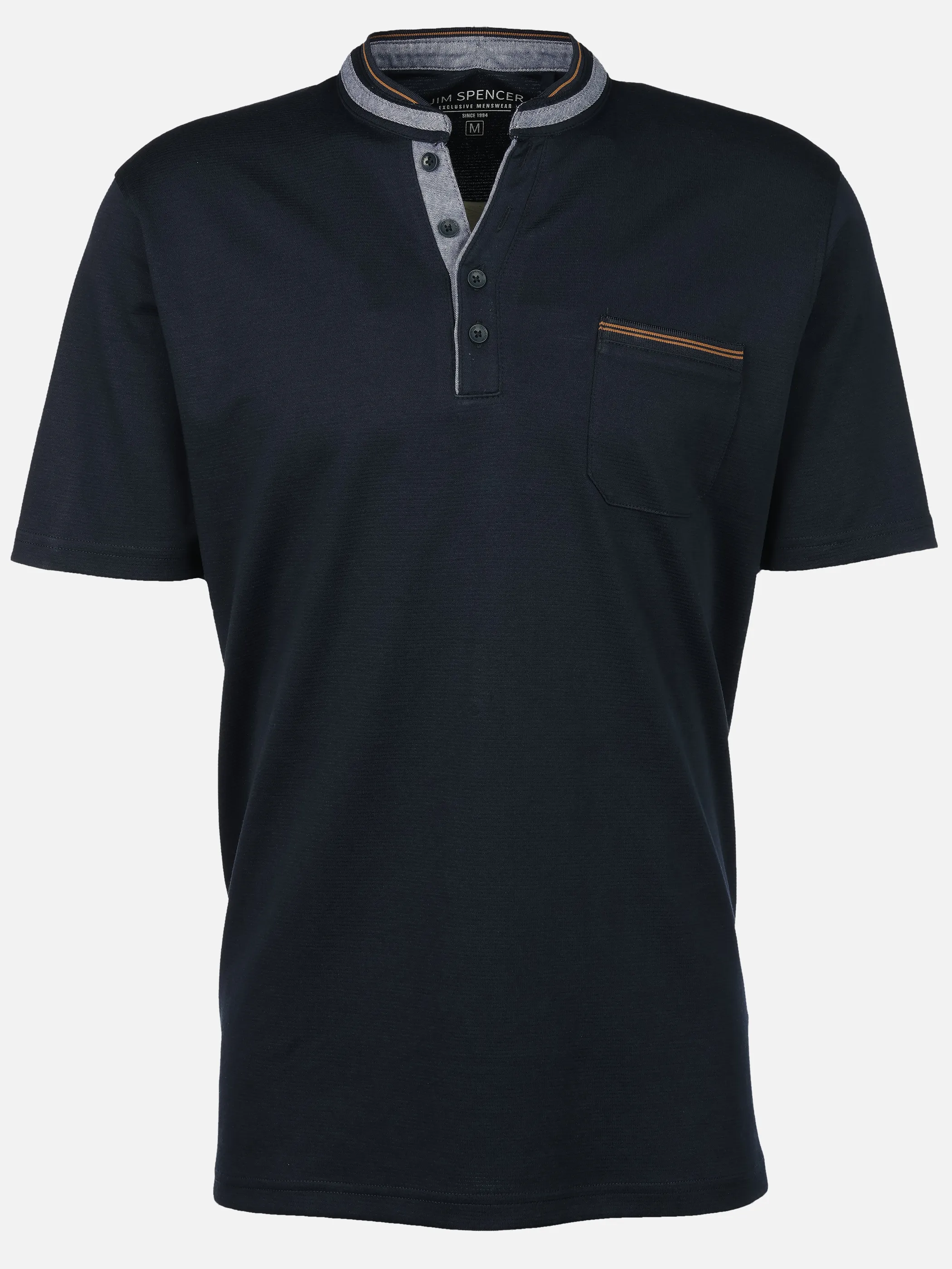 Jim Spencer He. Henleyshirt 1/2 Arm Premium Blau 922565 NAVY 1