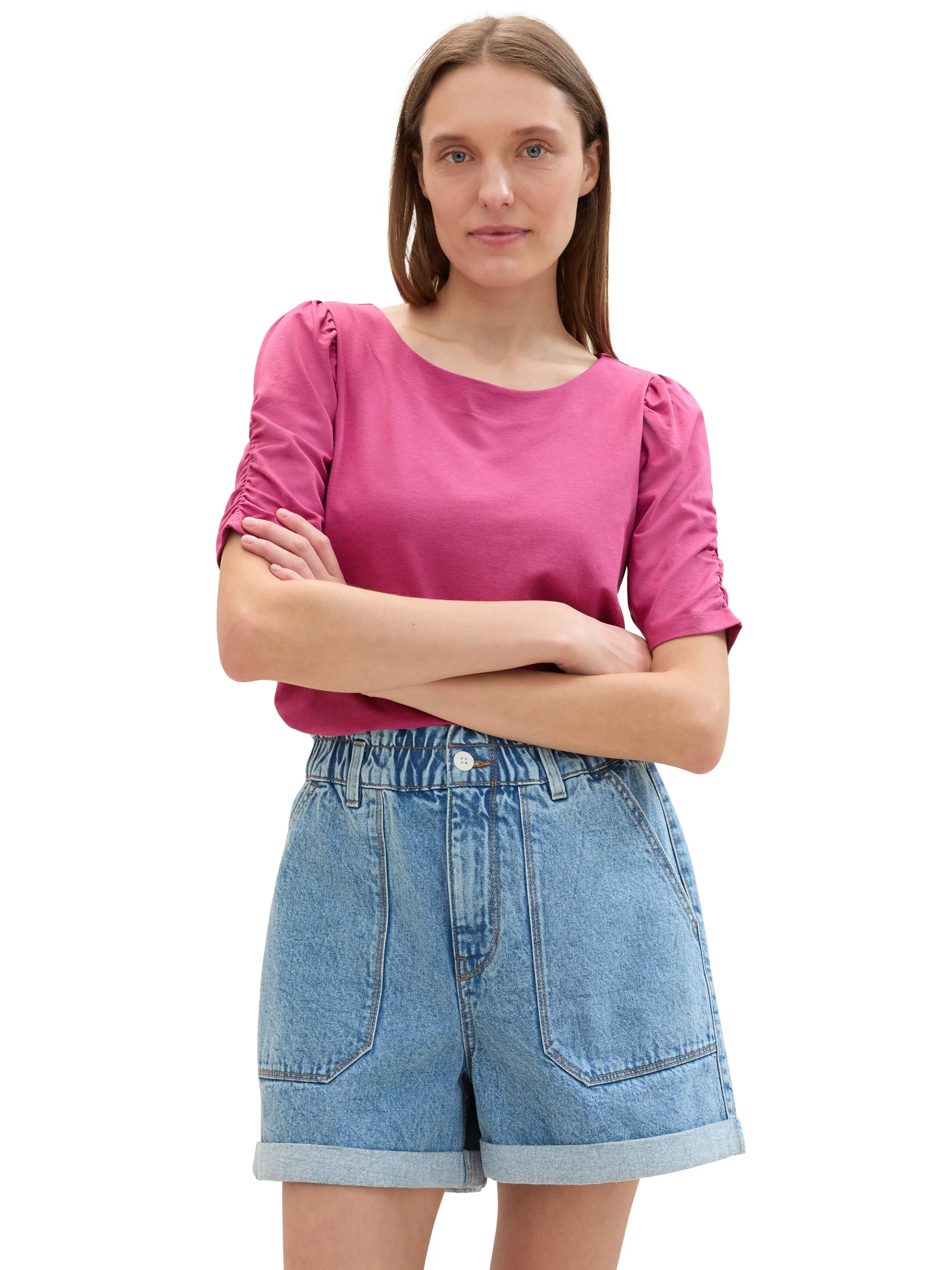 Tom Tailor 1041572 T-shirt gathered sleeve Pink 895787 35275 4 Tom Tailor 1041572 T-shirt gathered sleeve Pink 895787 35275 4