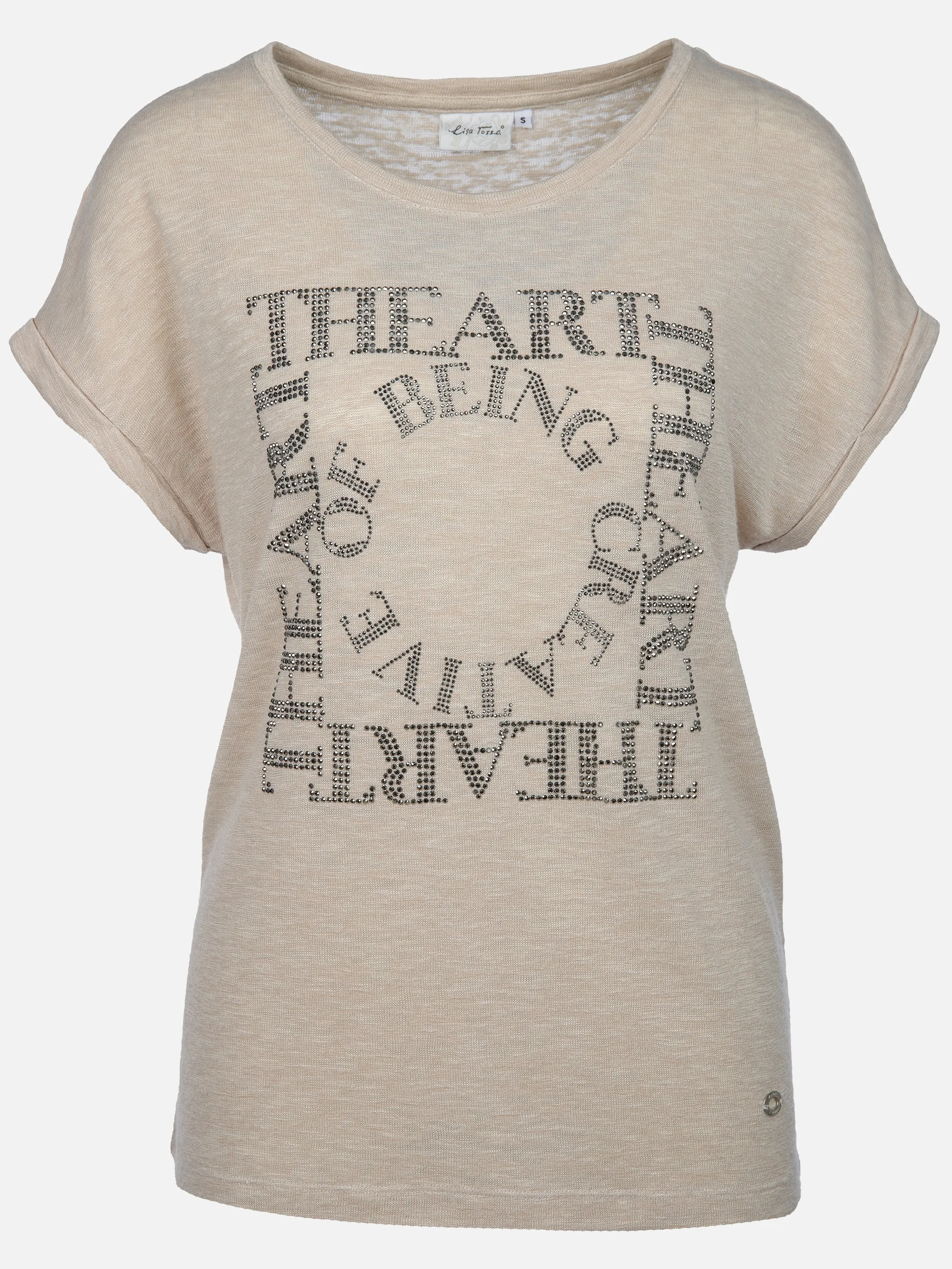 Lisa Tossa Da-Shirt m. Strassapplikation Beige 908158 OAK 1 Lisa Tossa Da-Shirt m. Strassapplikation Beige 908158 OAK 1