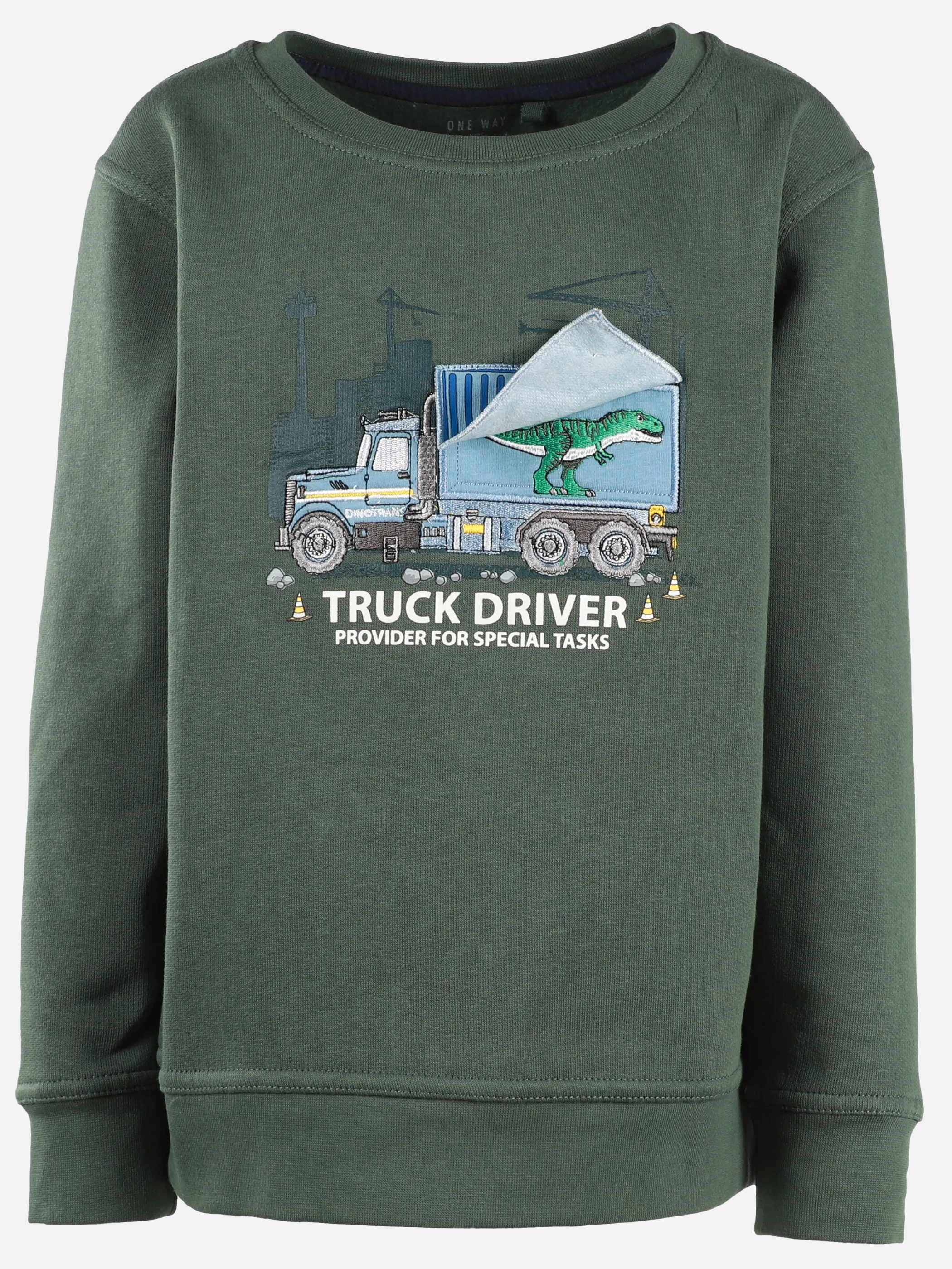 One Way KJ Sweatshirt mit Truck Print in grün Grün 913467 GRÜN 3