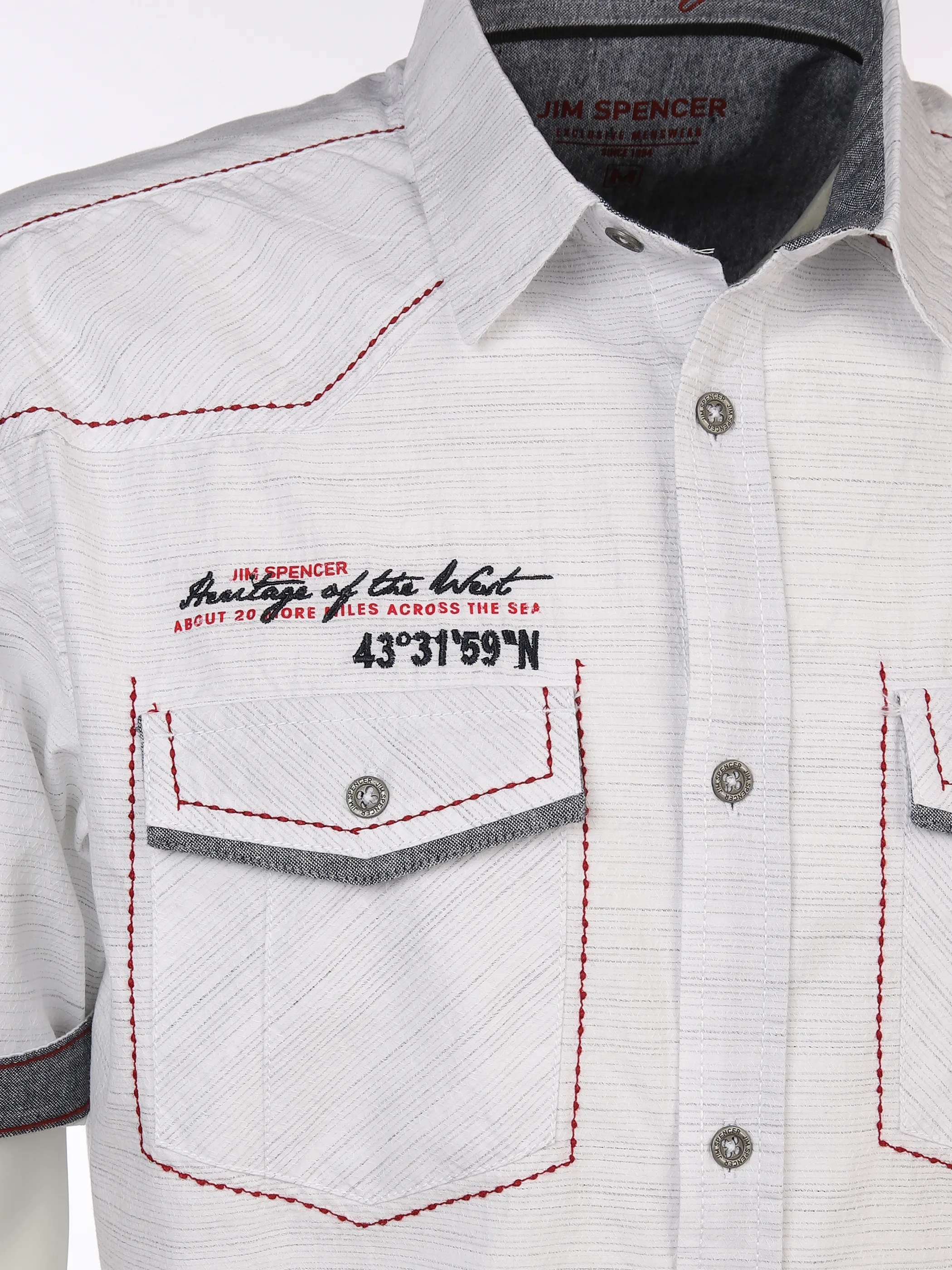 Jim Spencer He. Freizeithemd 1/2 Arm Stickerei Weiß 894399 WHITE 3 Jim Spencer He. Freizeithemd 1/2 Arm Stickerei Weiß 894399 WHITE 3
