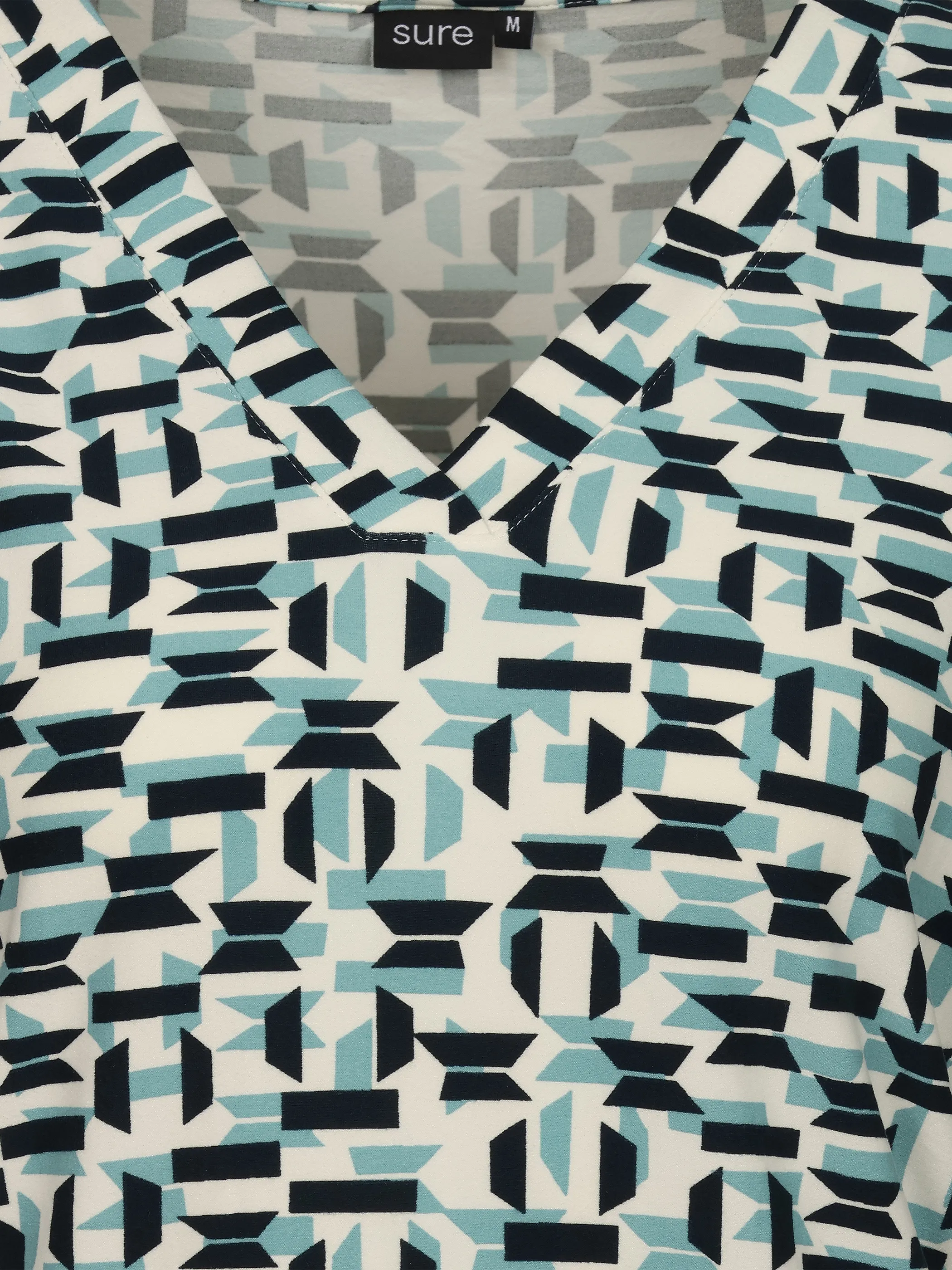 Sure Da-Shirt m. Alloverprint Blau 933602 HAZE 3