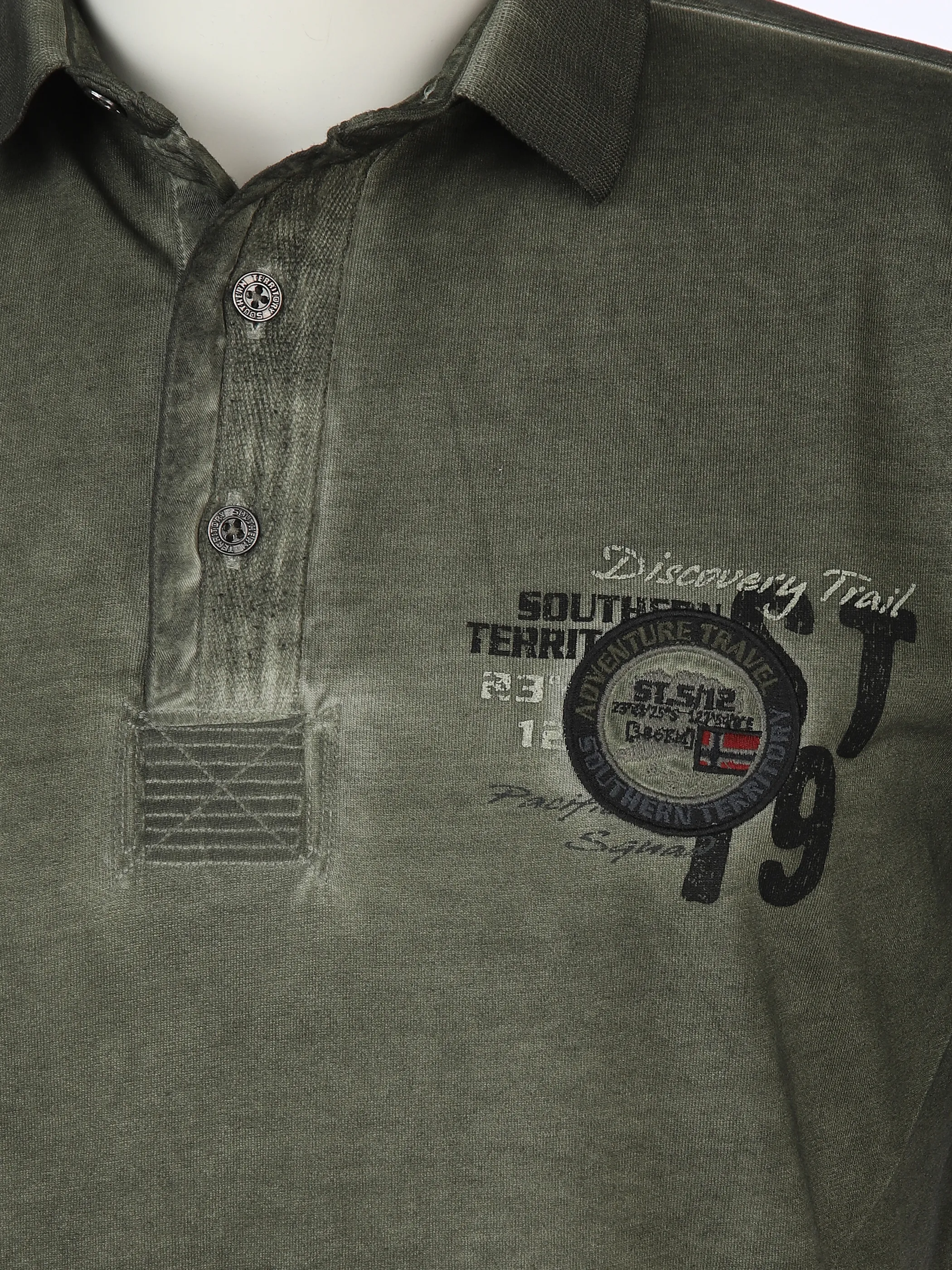 Southern Territory He. Poloshirt 1/2 Arm oilwash Oliv 894392 OLIVE 3