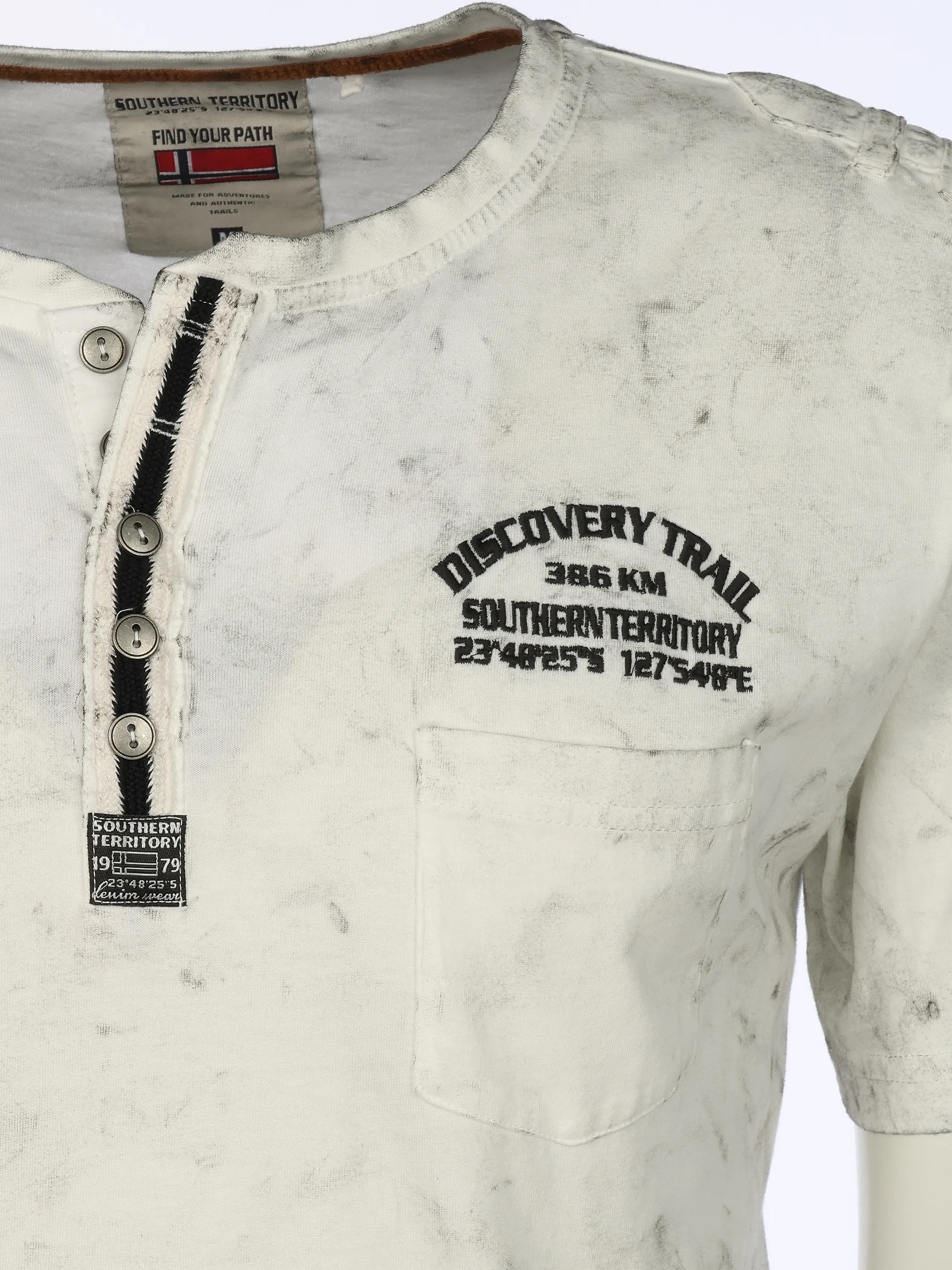 Southern Territory He. Henleyshirt 1/2 washer Weiß 920982 OFFWHITE 3
