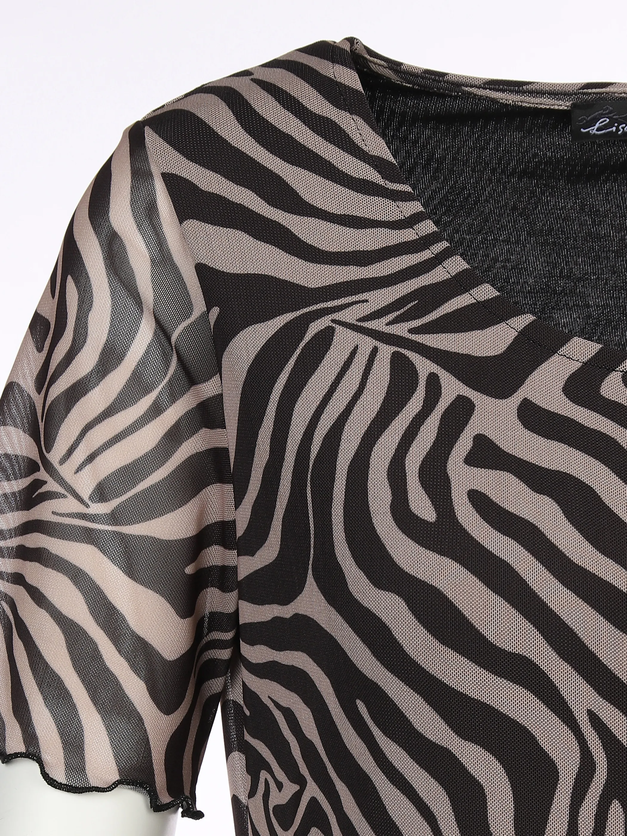 Lisa Tossa Da-Meshkleid m. AOP Schwarz 879047 SCHW/SAND 3