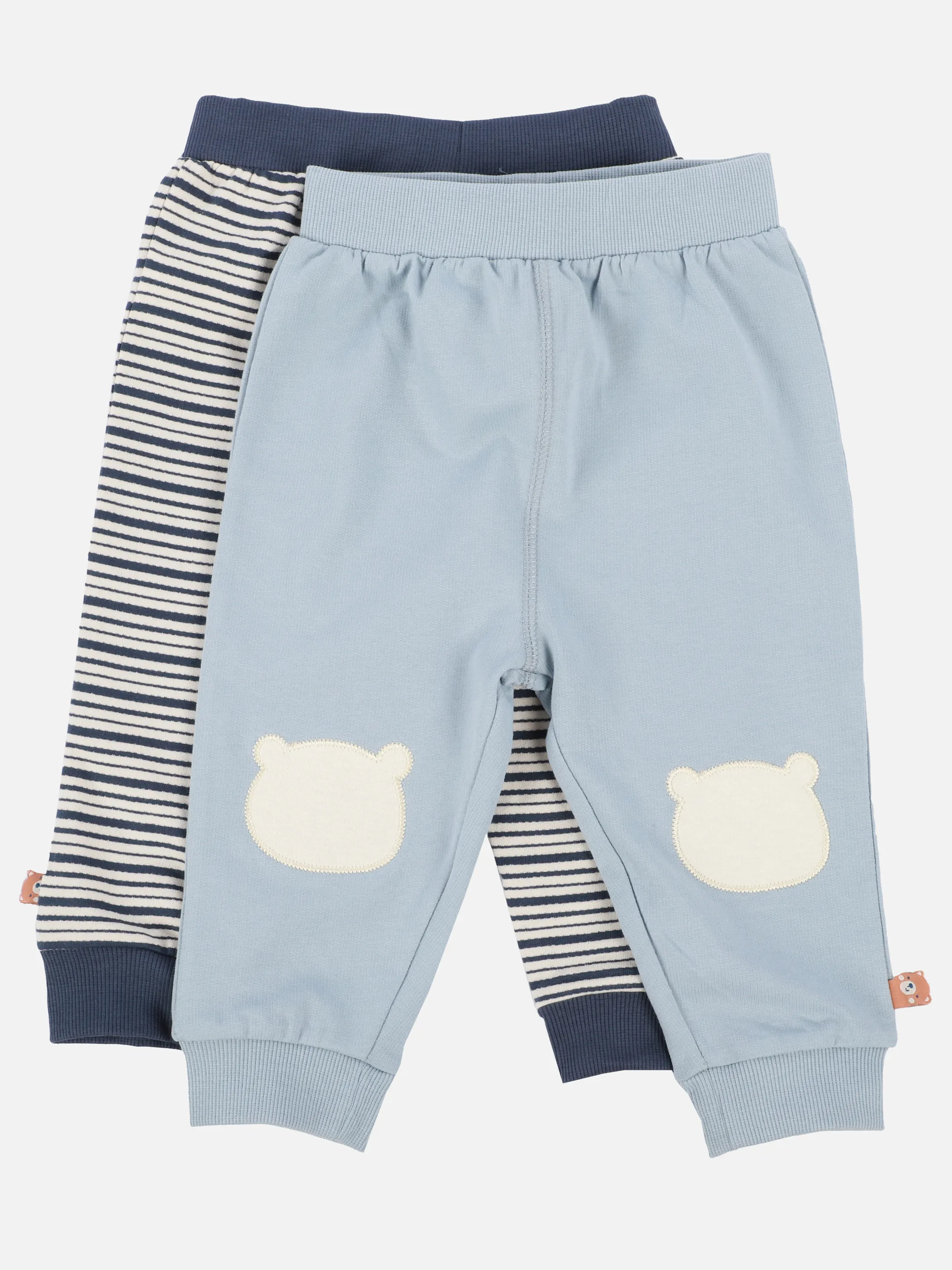 Bubble Gum Baby Jungen 2er Pack Joggpants in blau + gestreift Blau 898695 BLAU 1