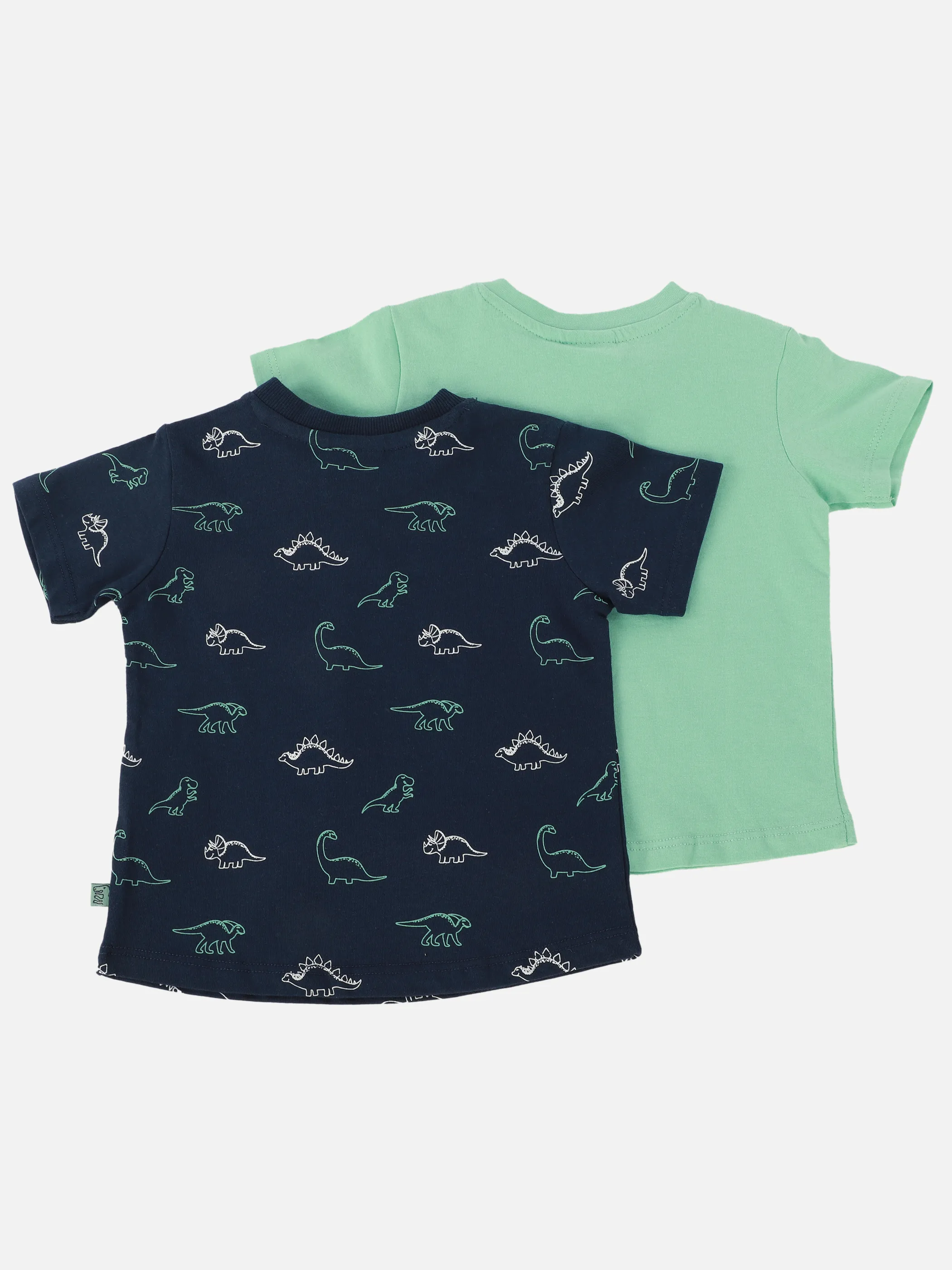 Bubble Gum BJ 2er Pack T-Shirt mit Dino Frontprint & Dino AOP Grün 907382 GRÜN/BLAU 2