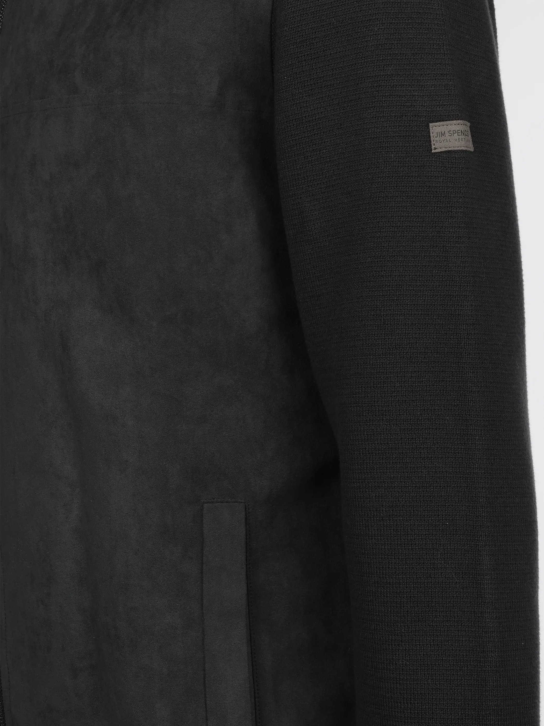 Jim Spencer He. Strickjacke Velour Schwarz 929627 BLACK 3