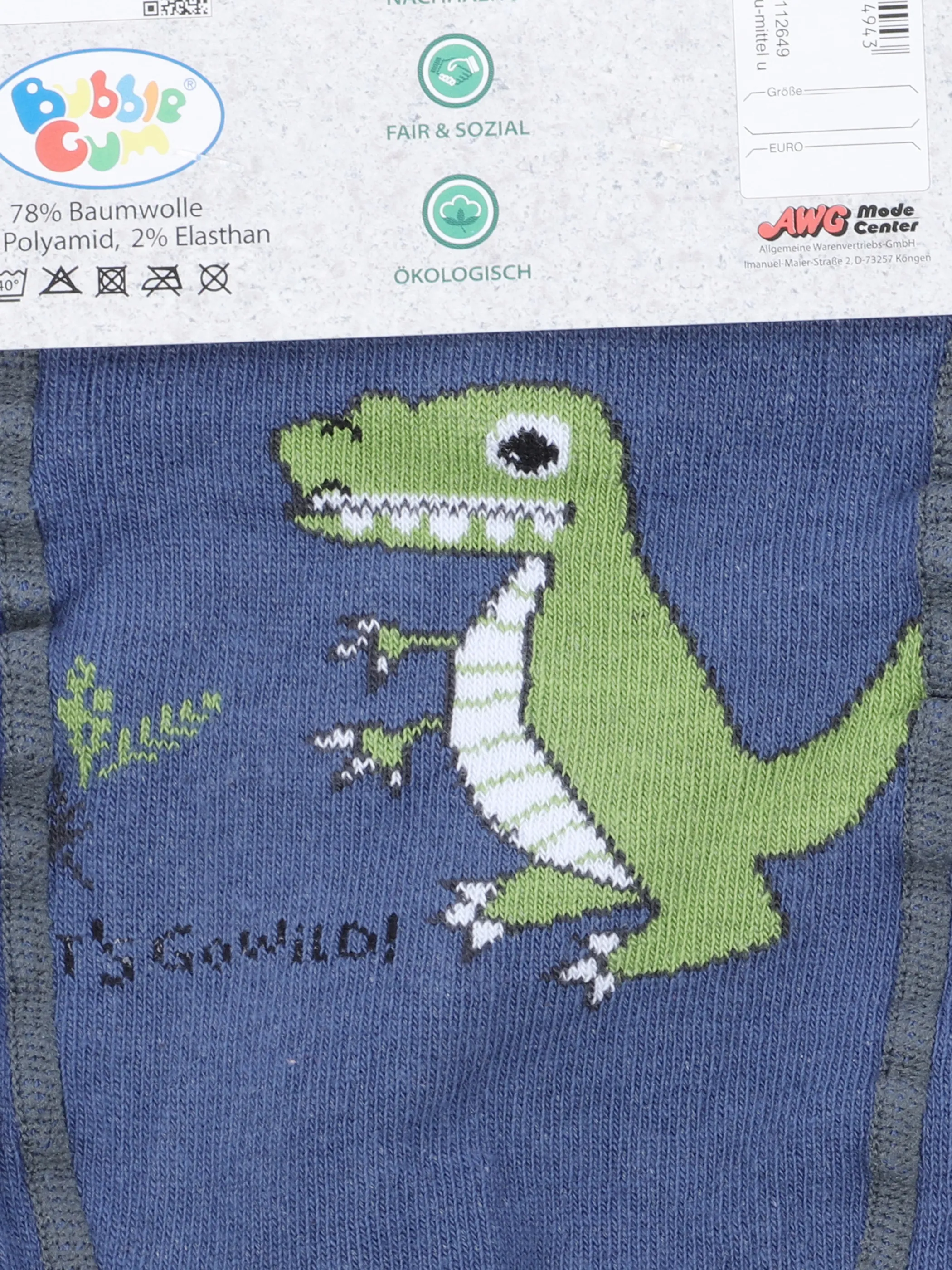 Bubble Gum BB Strumphofe mit Pomotiv Dino Blau 863337 JEANSBLAU 3