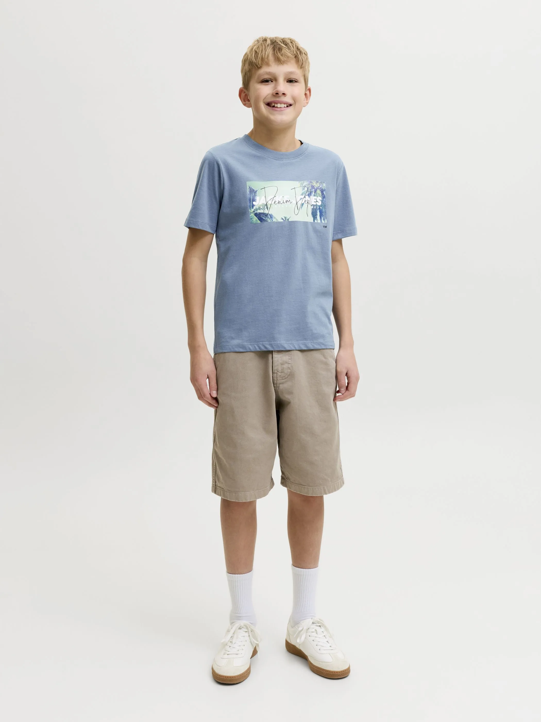 Jack&Jones Junior 12289947 JJINDIANA TEE SS CREW NECK JNR Blau 920174 176533 1
