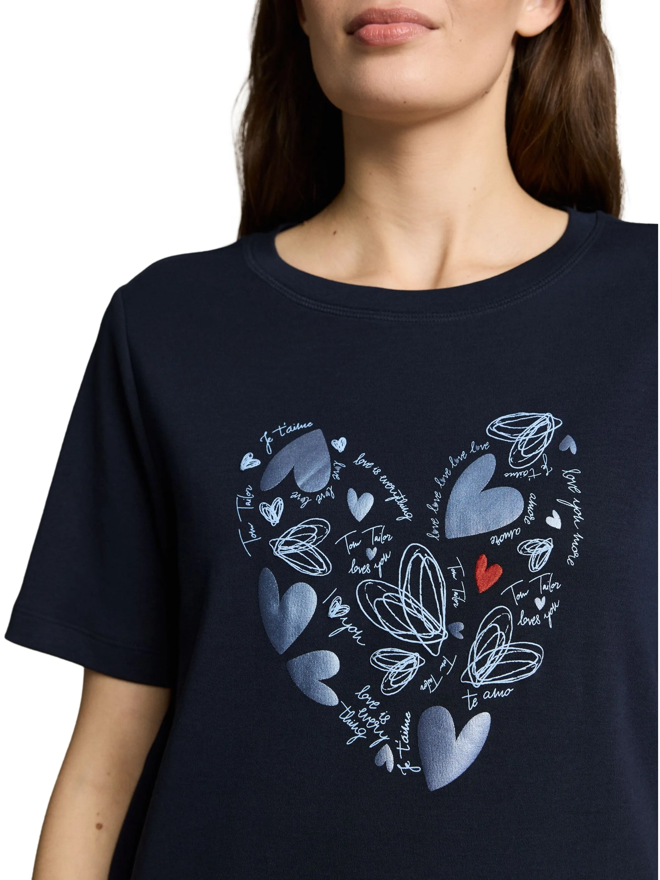 Tom Tailor 1050426 NOS T-shirt boxy crew neck with print Blau 921974 10668 3