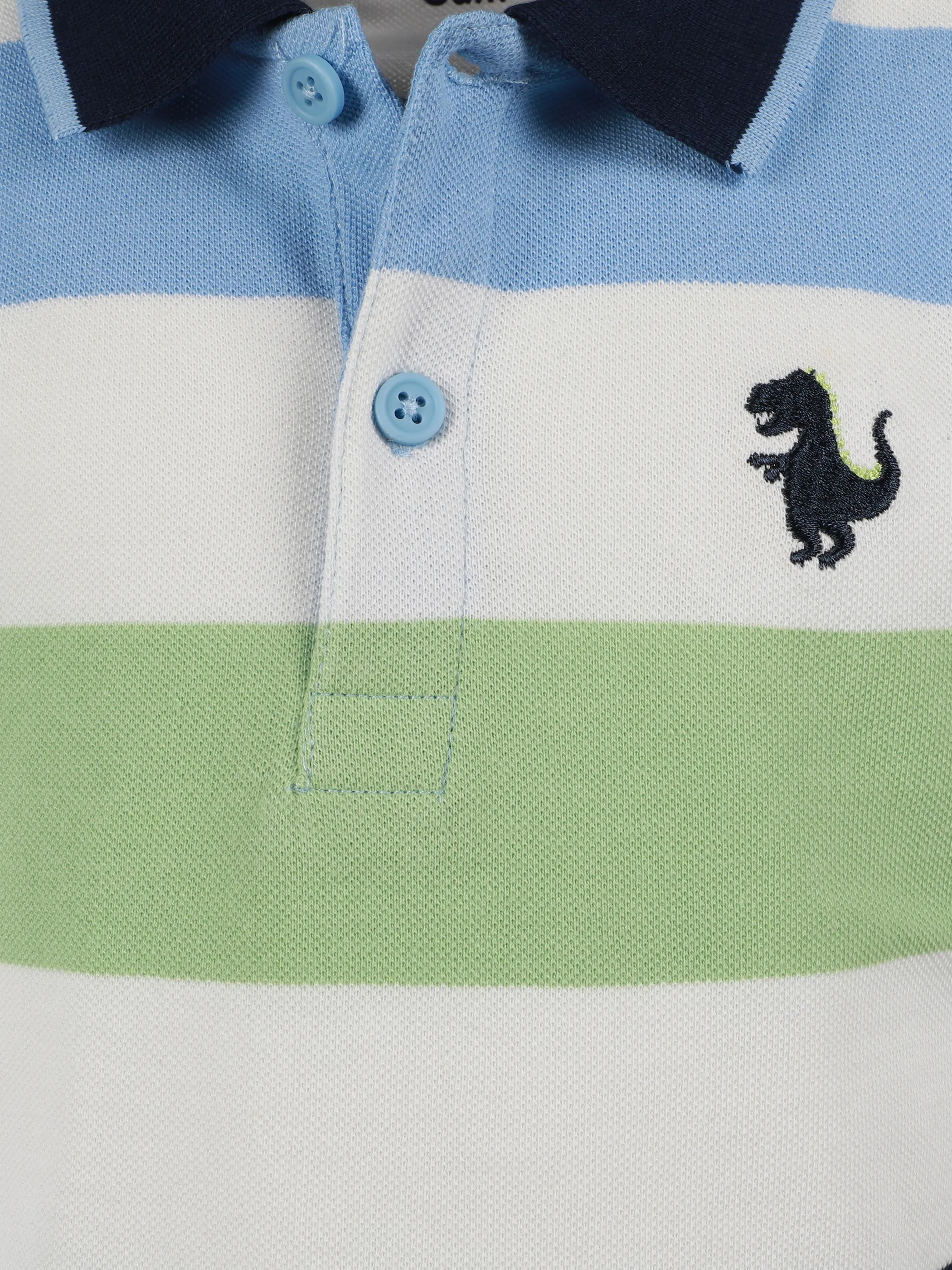 Bubble Gum KJ Poloshirt gestreift in bunt mit dino print Bunt 908679 BUNT 3