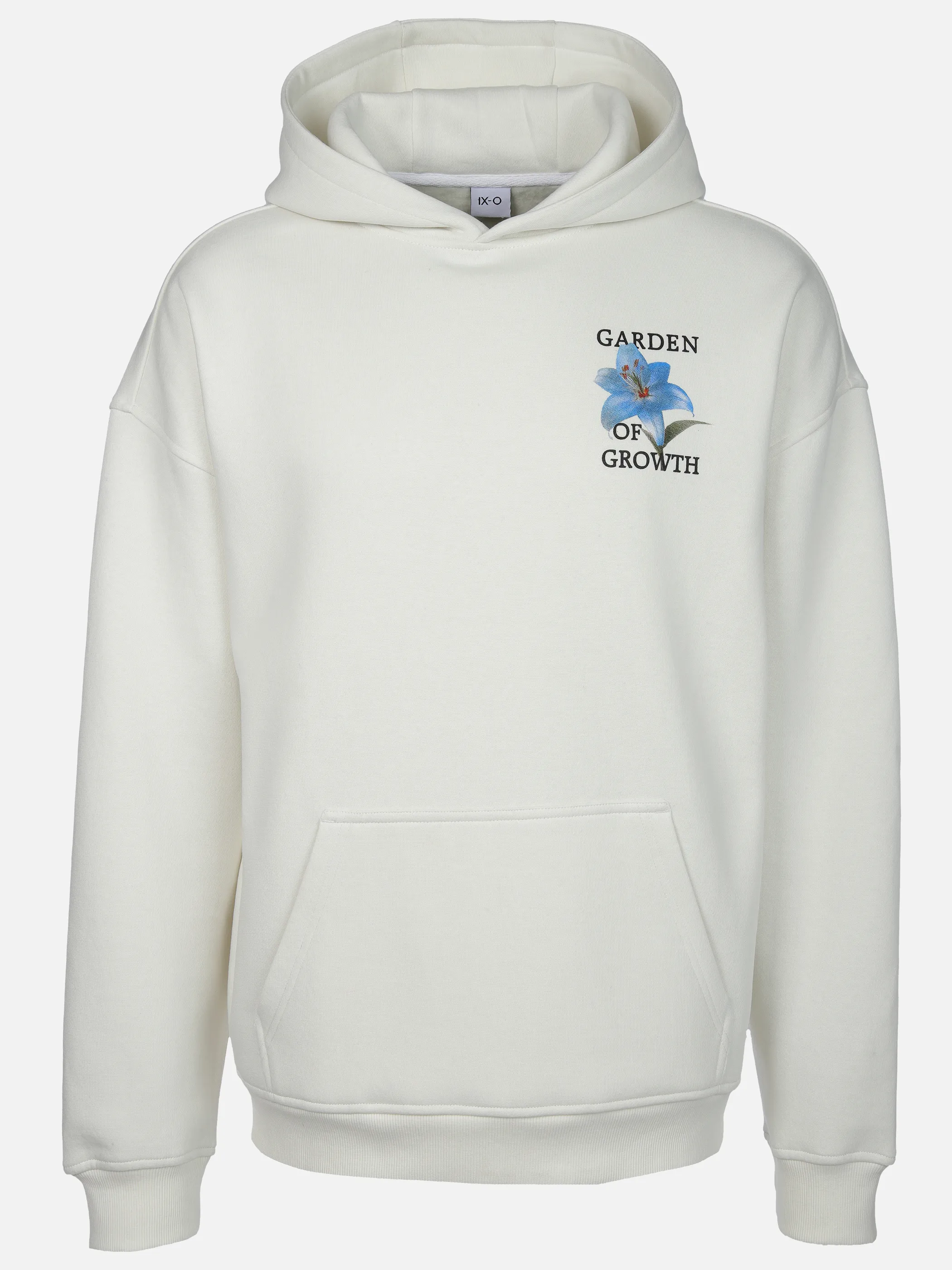 IX-O YF-He Hoodie mit Rückendruck, weiß, agave grün Weiß 918751 22000 1