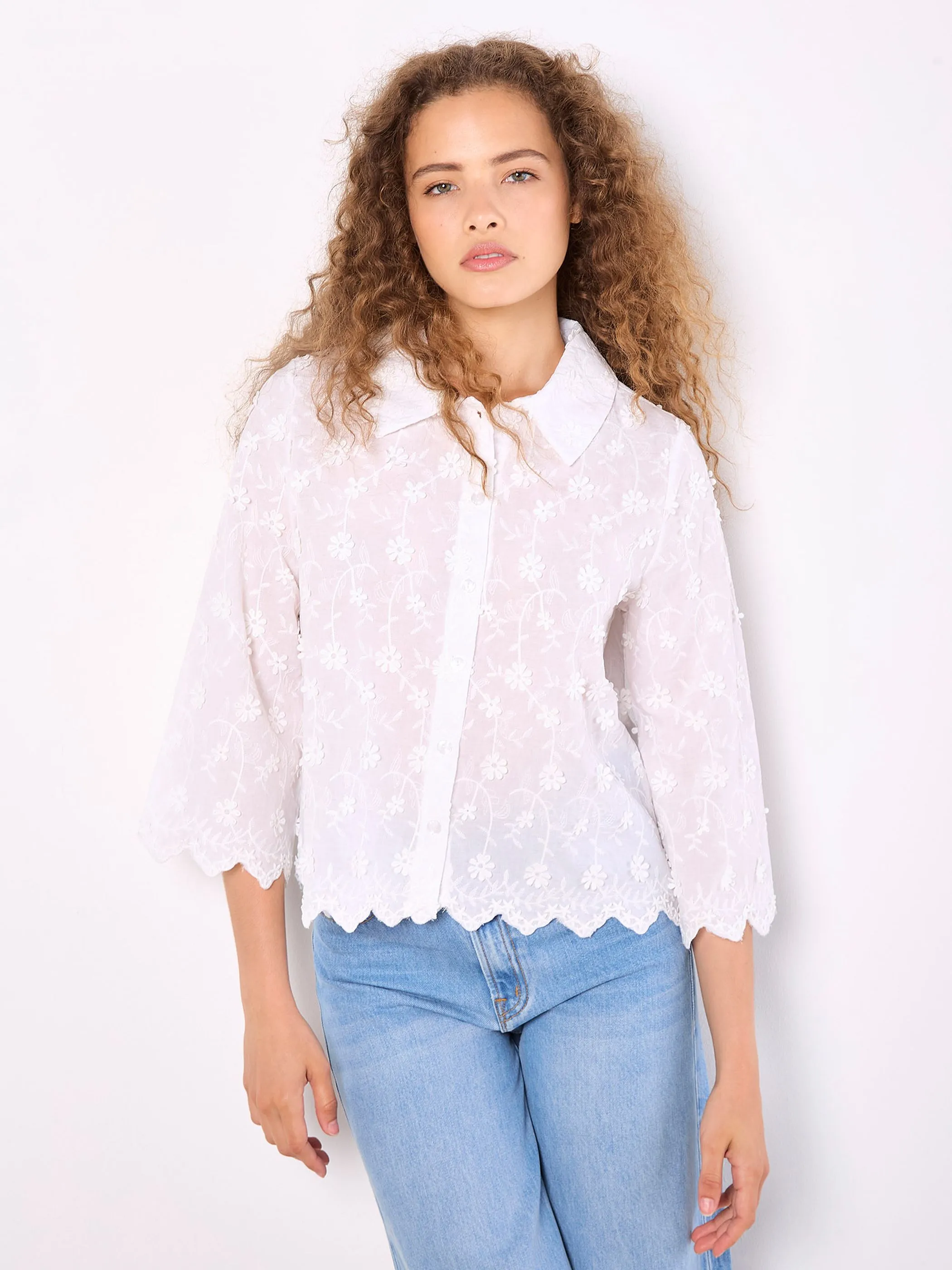 Apricot 962293 Apricot 3D Floral Embro Weiß 929502 WHT 1