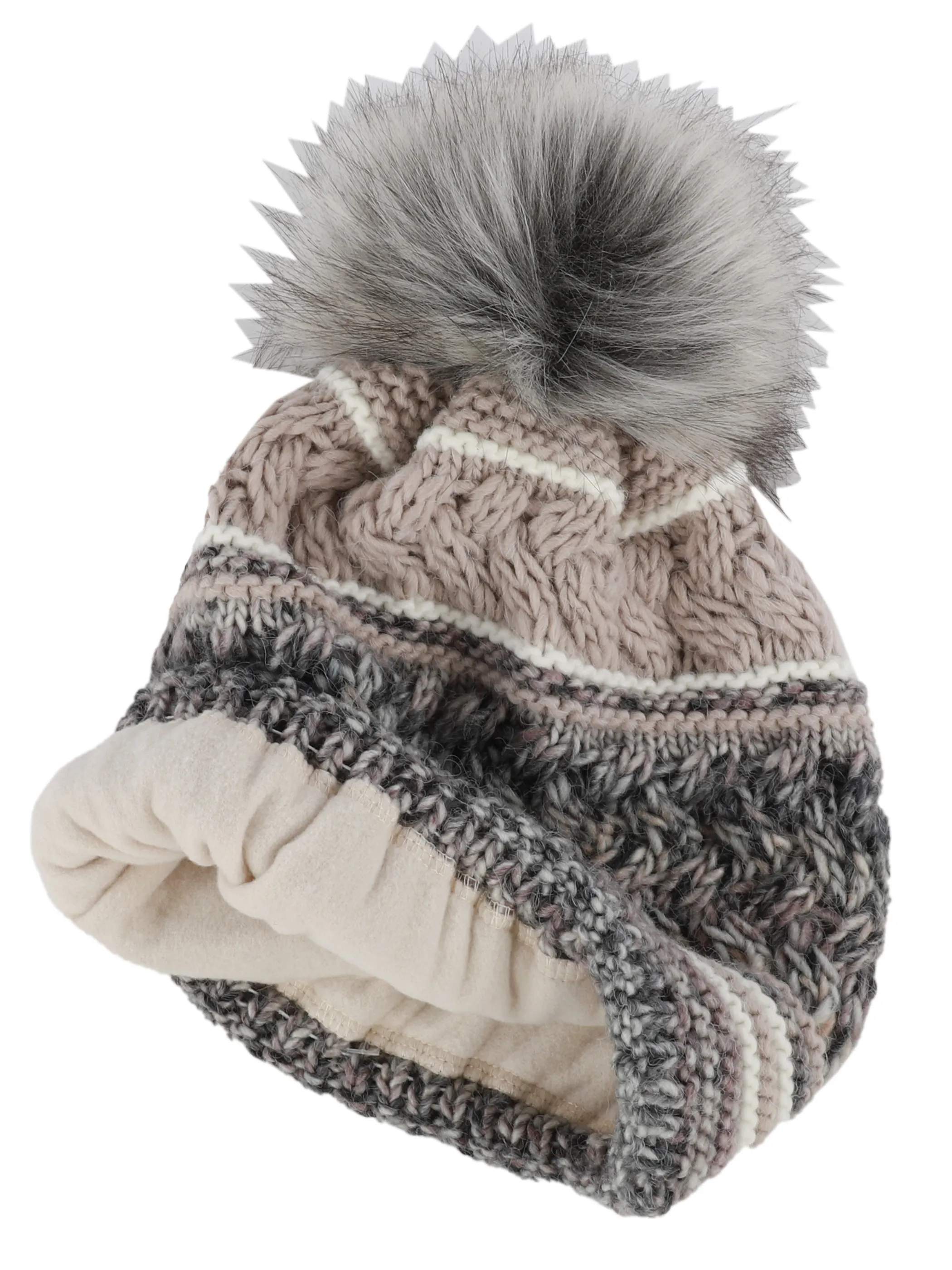 Lisa Tossa Da-Mütze m. Struckturstrick Beige 899547 BEIGE 3
