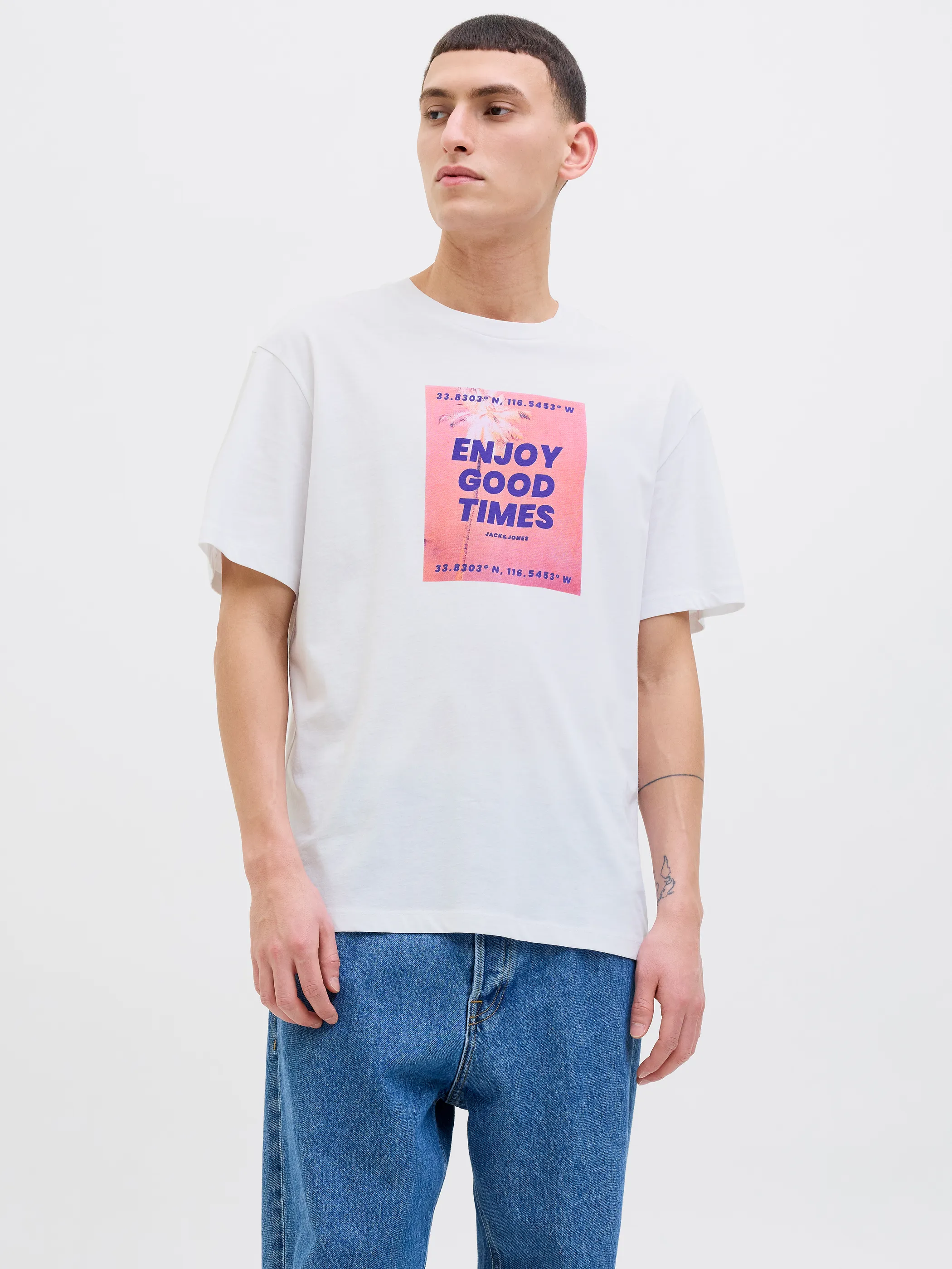 Jack Jones 12269429 JJPORTO TEE SS CREW N Weiß 904467 178074 3
