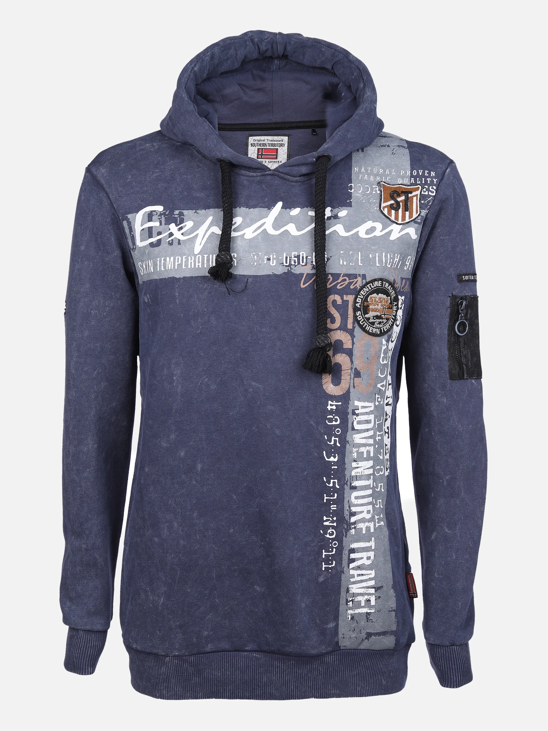 Southern Territory He. Kapuzensweatshirt Druck Blau 861744 JEANS 1 Southern Territory He. Kapuzensweatshirt Druck Blau 861744 JEANS 1