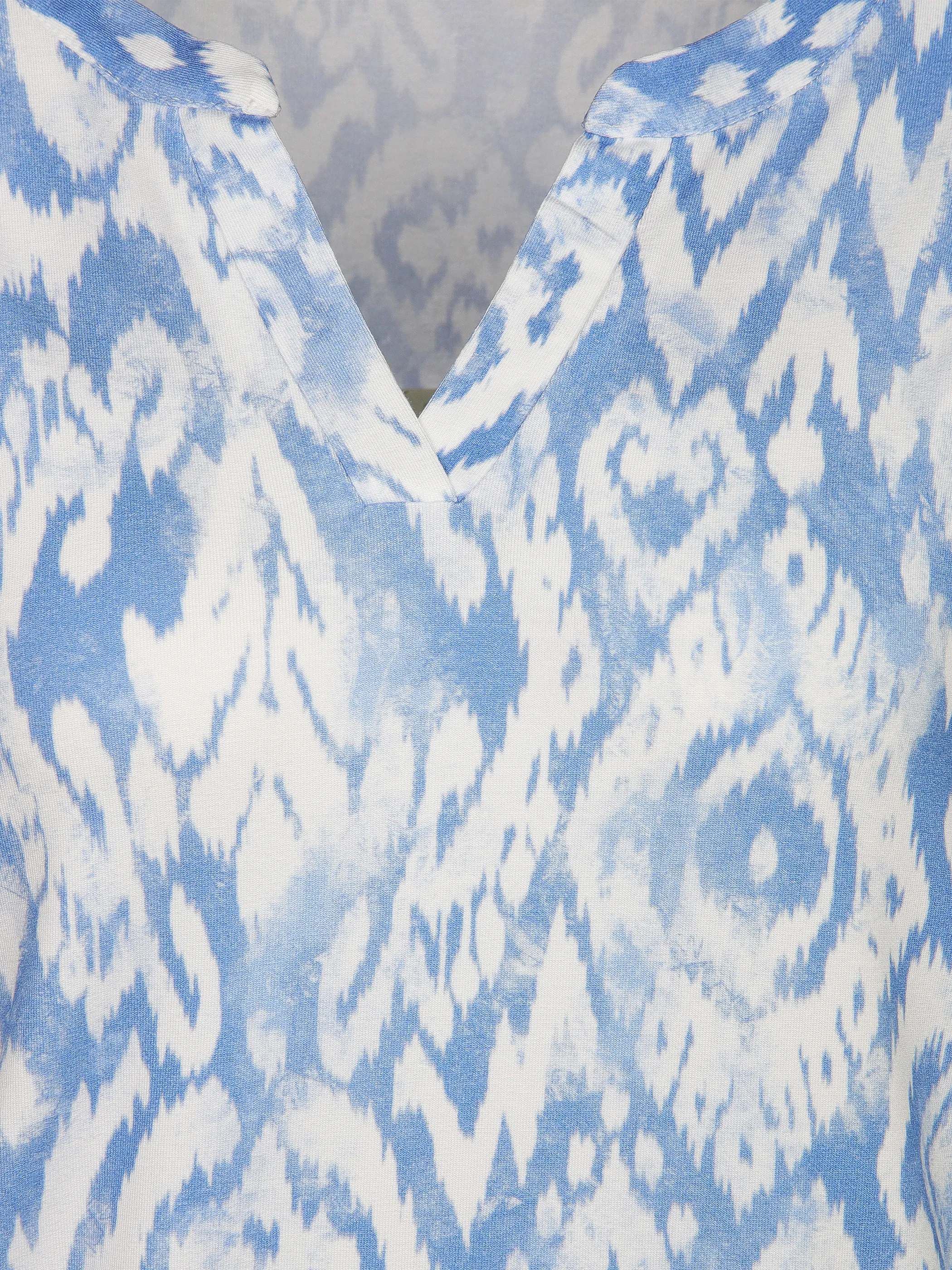 Lisa Tossa Da-Print-Top m. Keyhole Blau 910506 BLUE 3