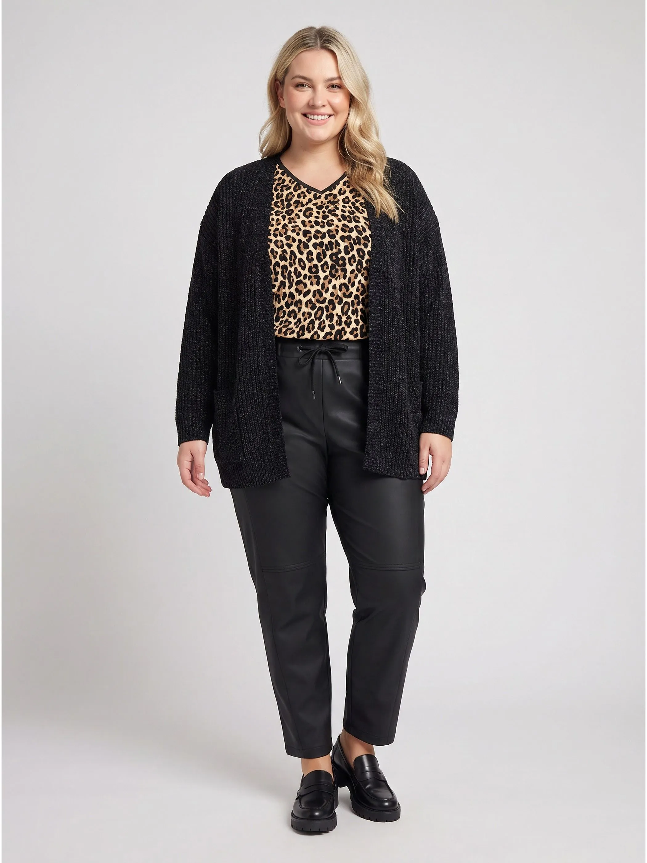 Sonja Blank Da-gr.Gr. langer Cardigan Schwarz 930002 BLACK 1