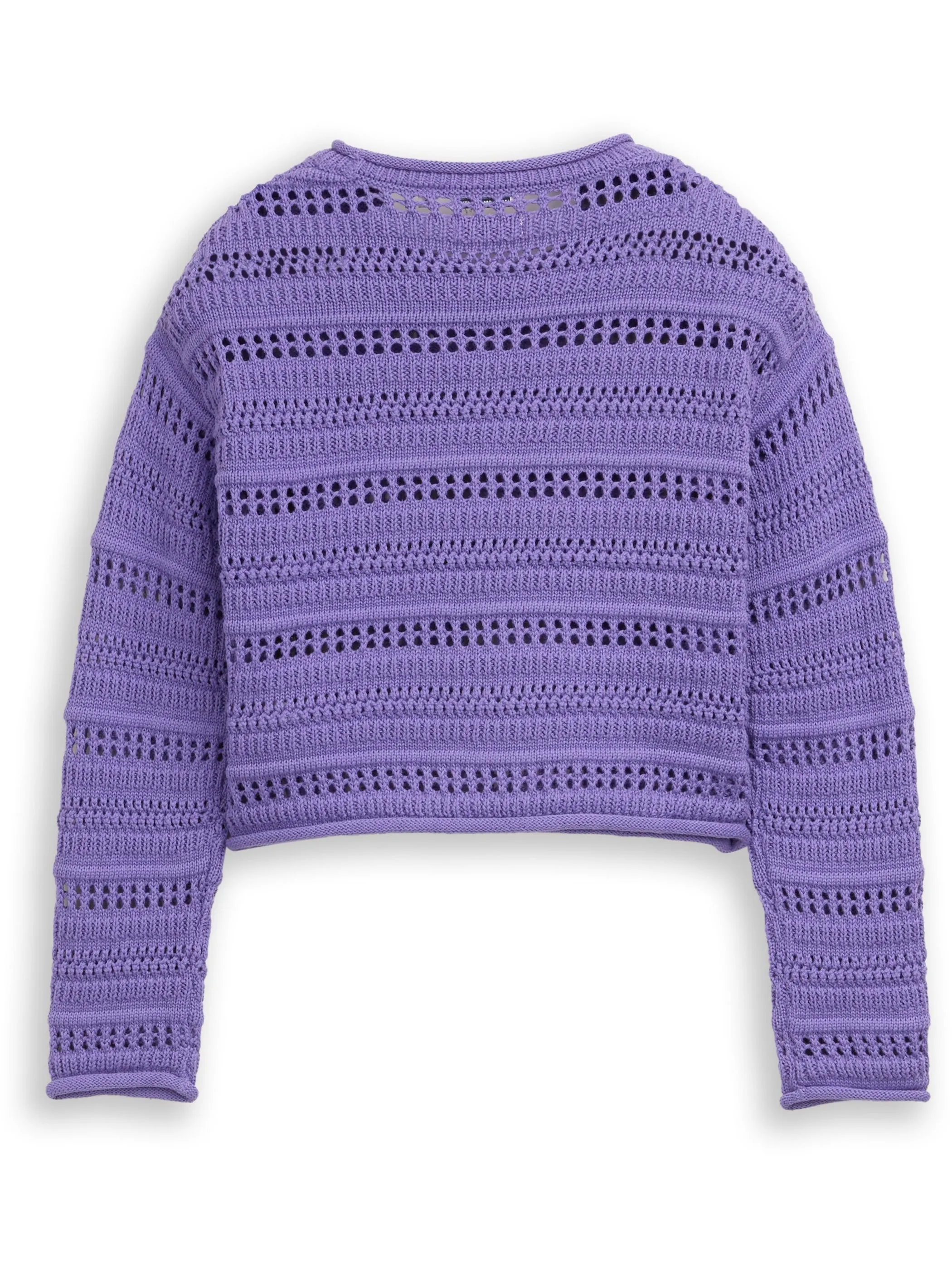 Tom Tailor 1050106 striped open knit pullover Lila 928009 32633 2